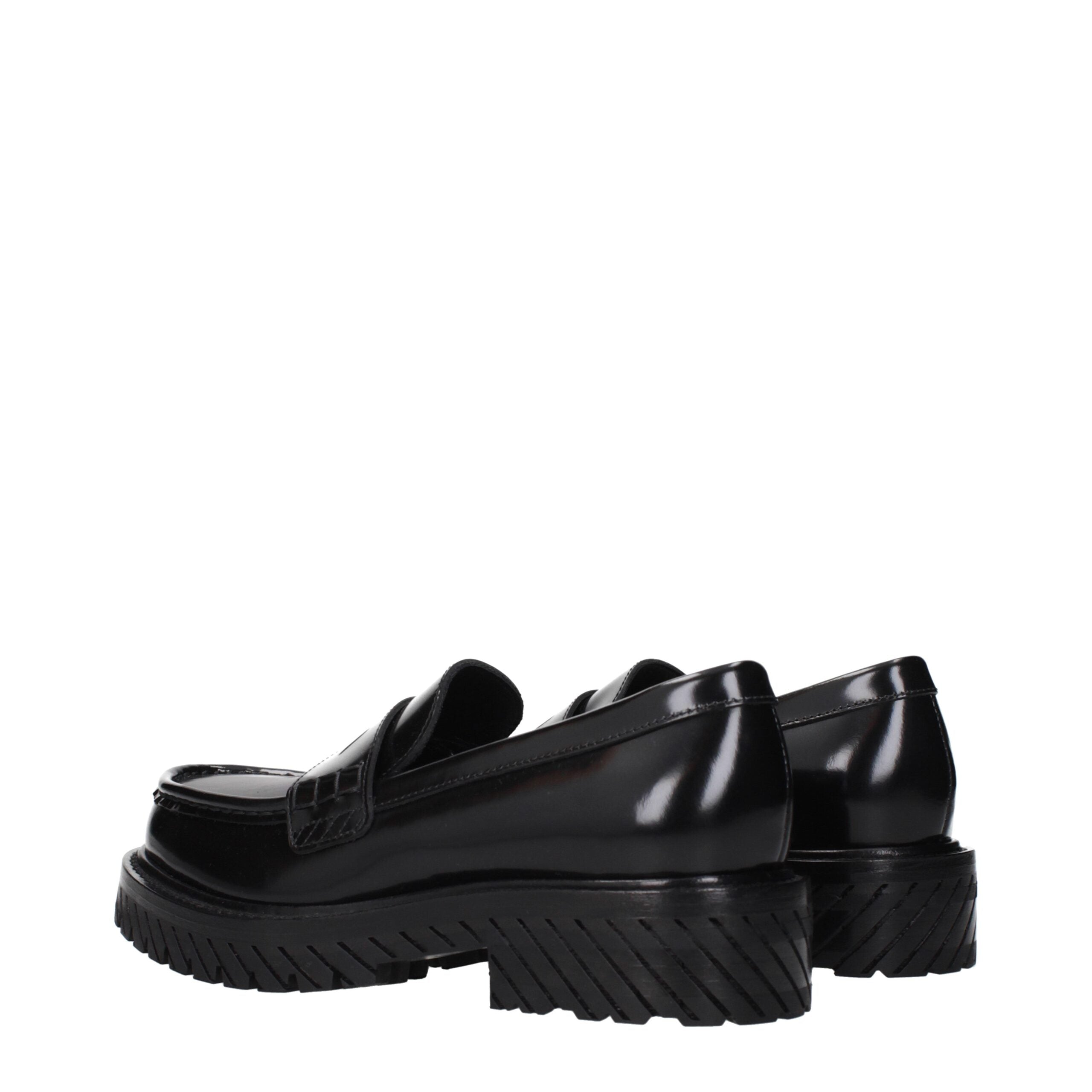 Off-White Schwarze Leder Loafer zum Hineinschlüpfen-4