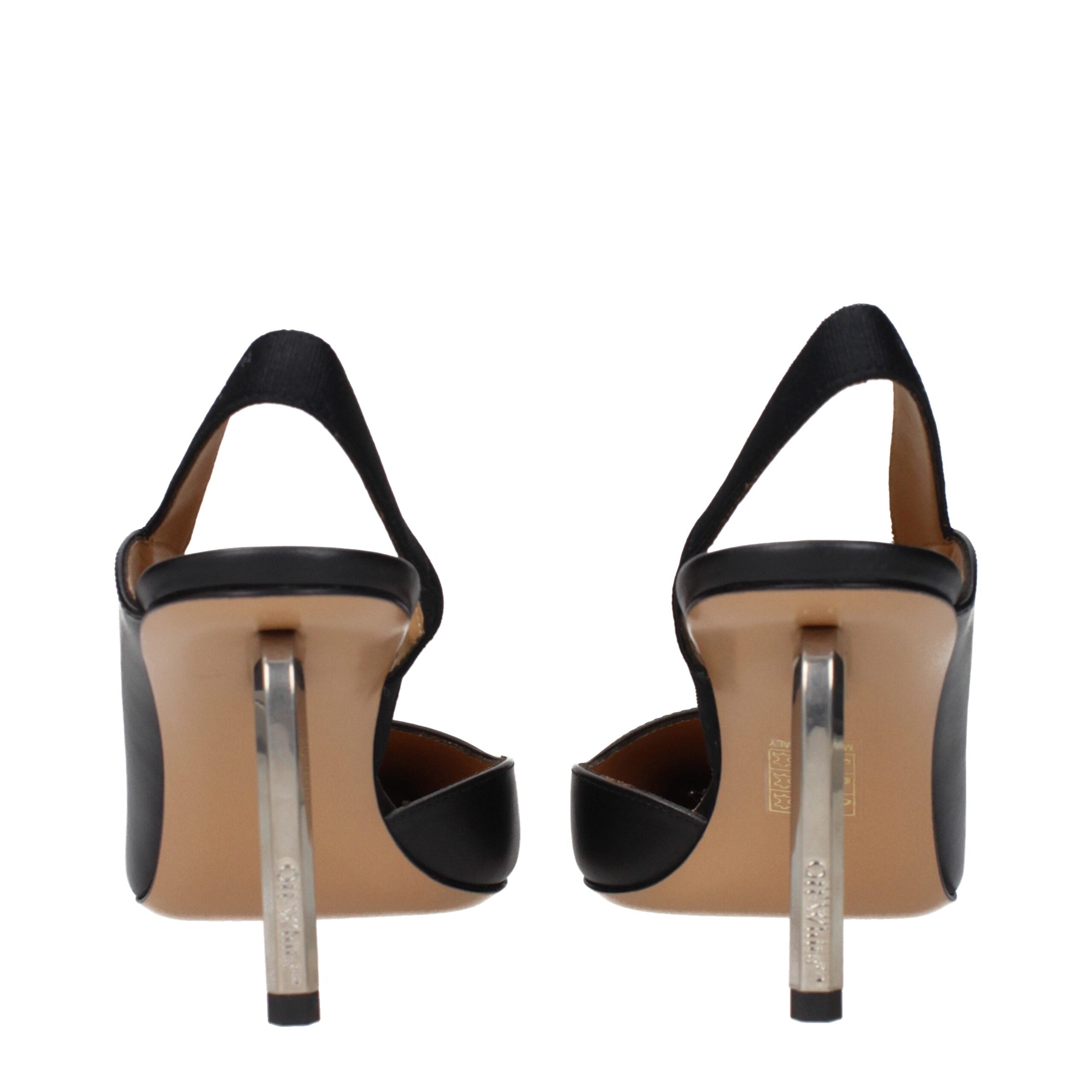Off-White Schwarze Leder Pumps mit hohem Absatz-5