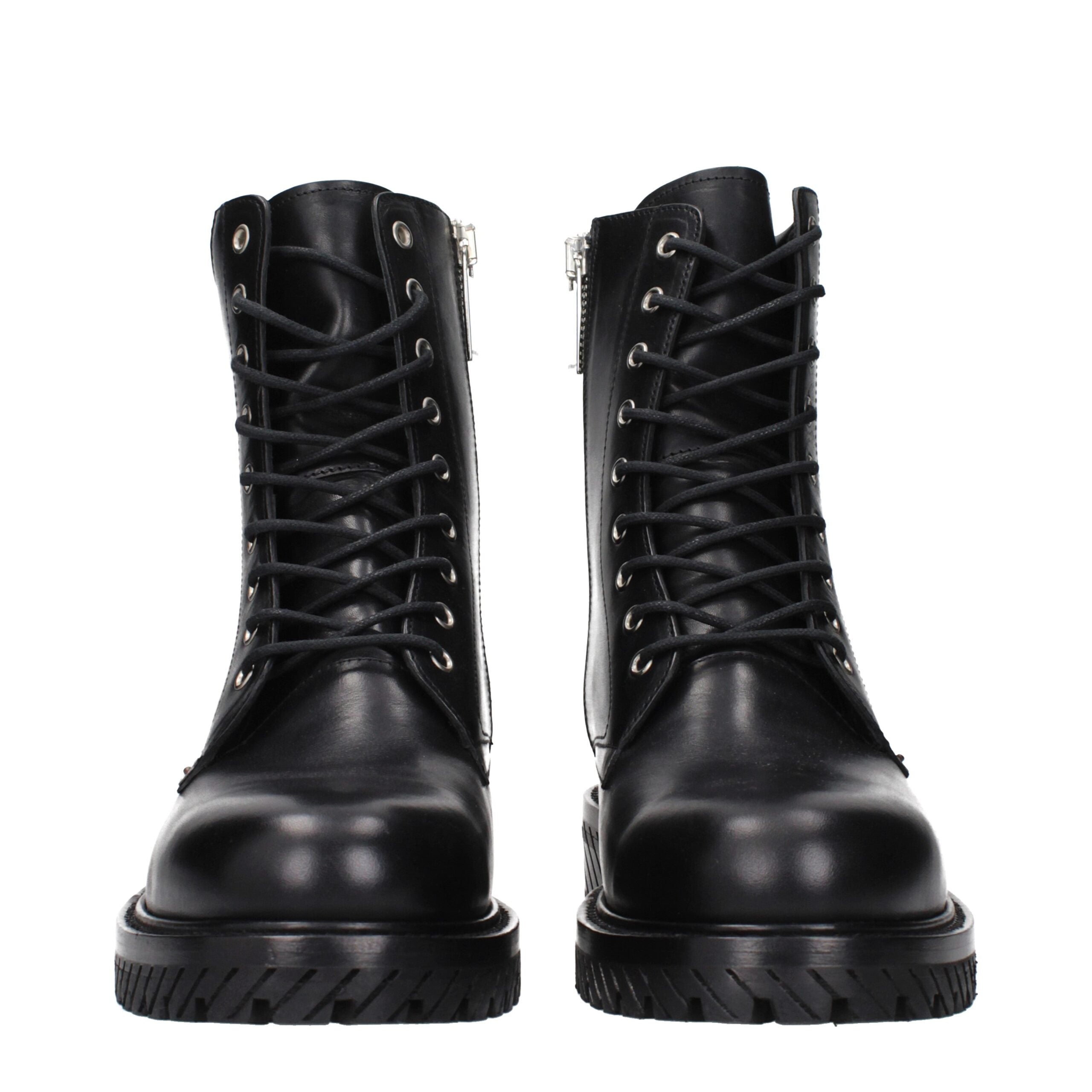 Off-White Schwarze Leder-Stiefeletten-3