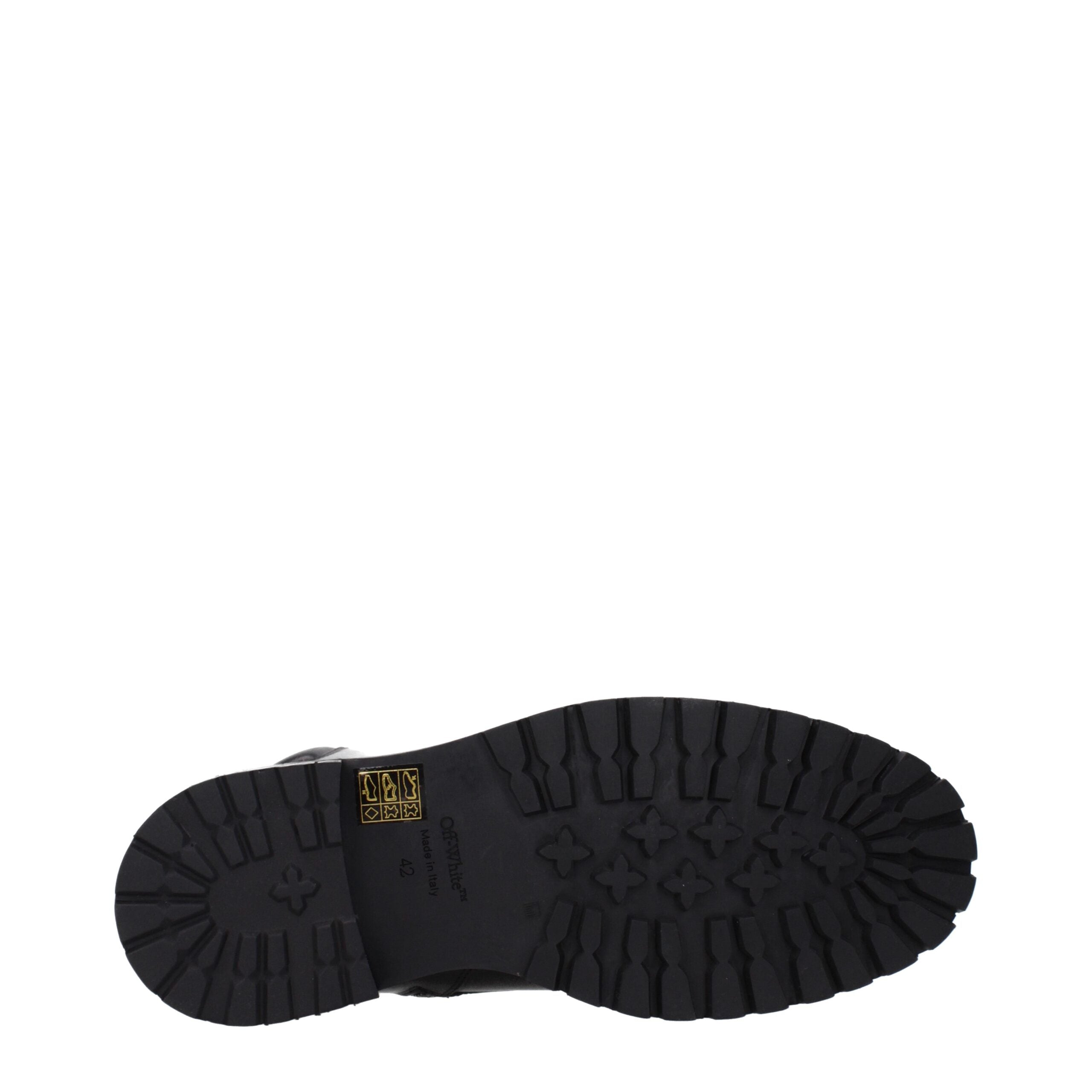 Off-White Schwarze Leder-Stiefeletten-5