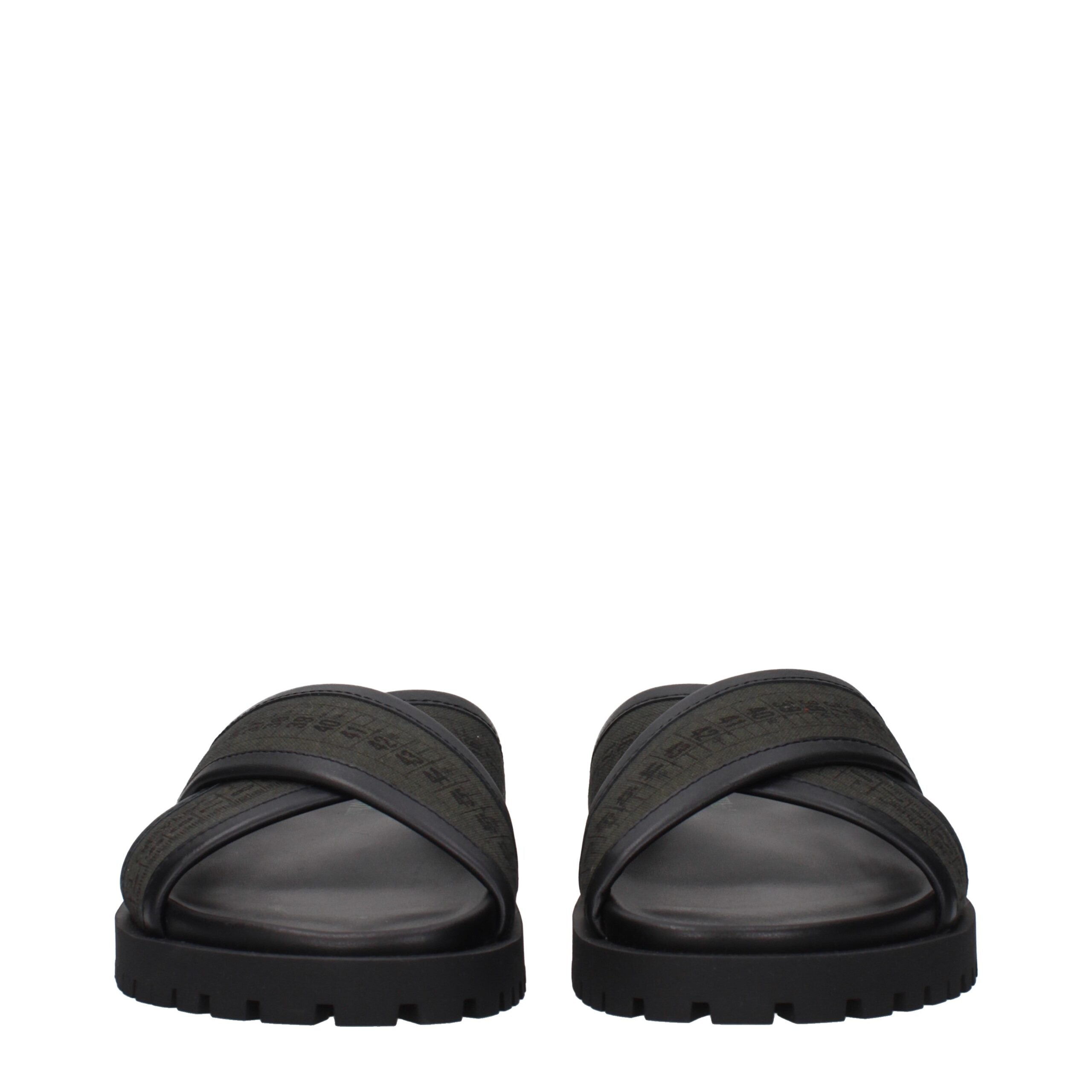 Off-White Grüne Stoff-Sandalen-3