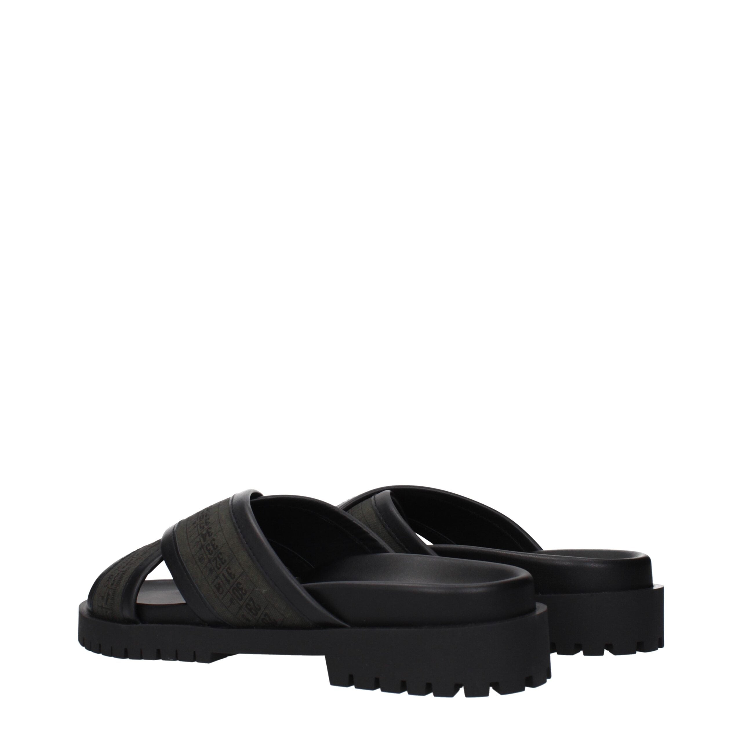 Off-White Grüne Stoff-Sandalen-4