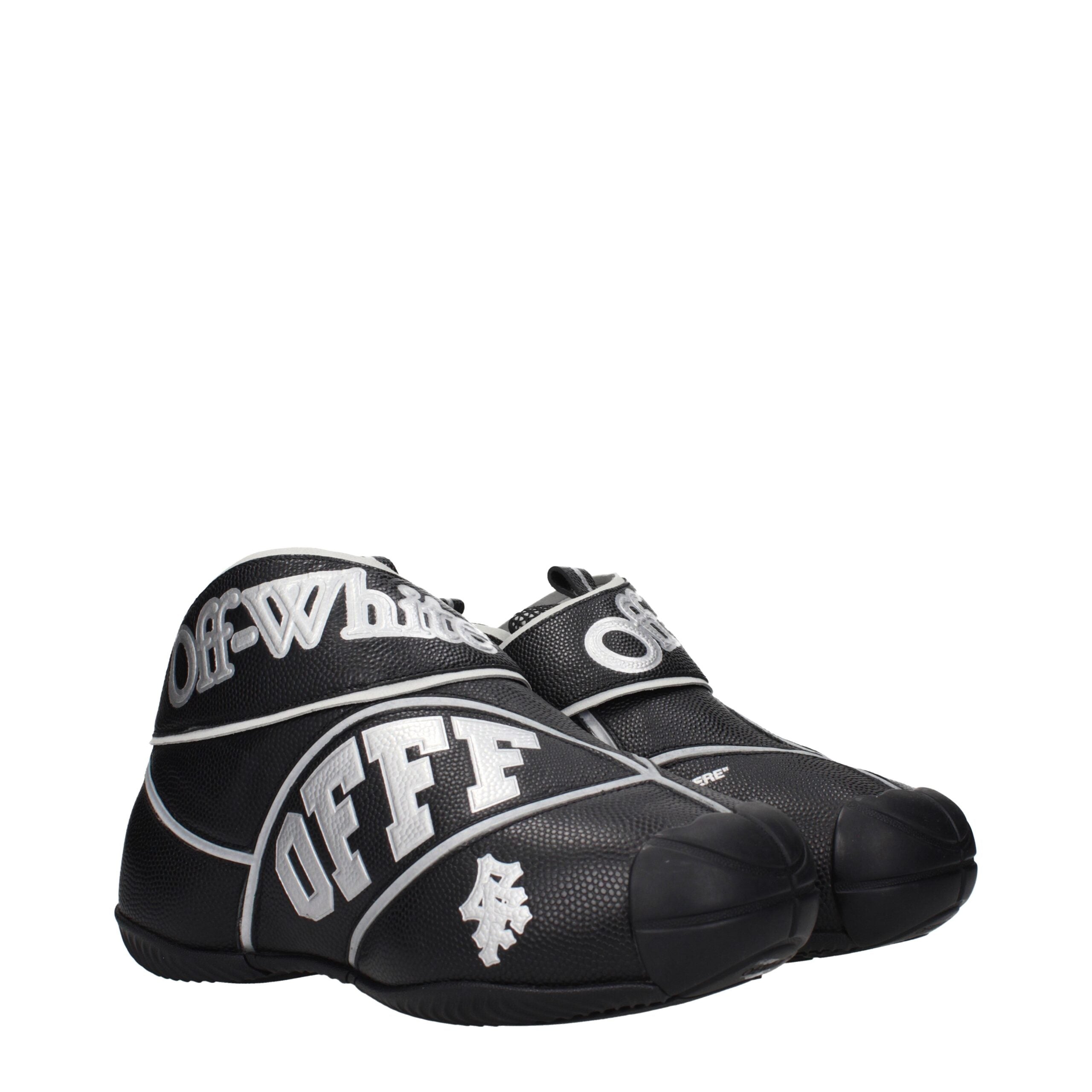 Off-White Schwarze Leder-High-Top-Sneaker-2
