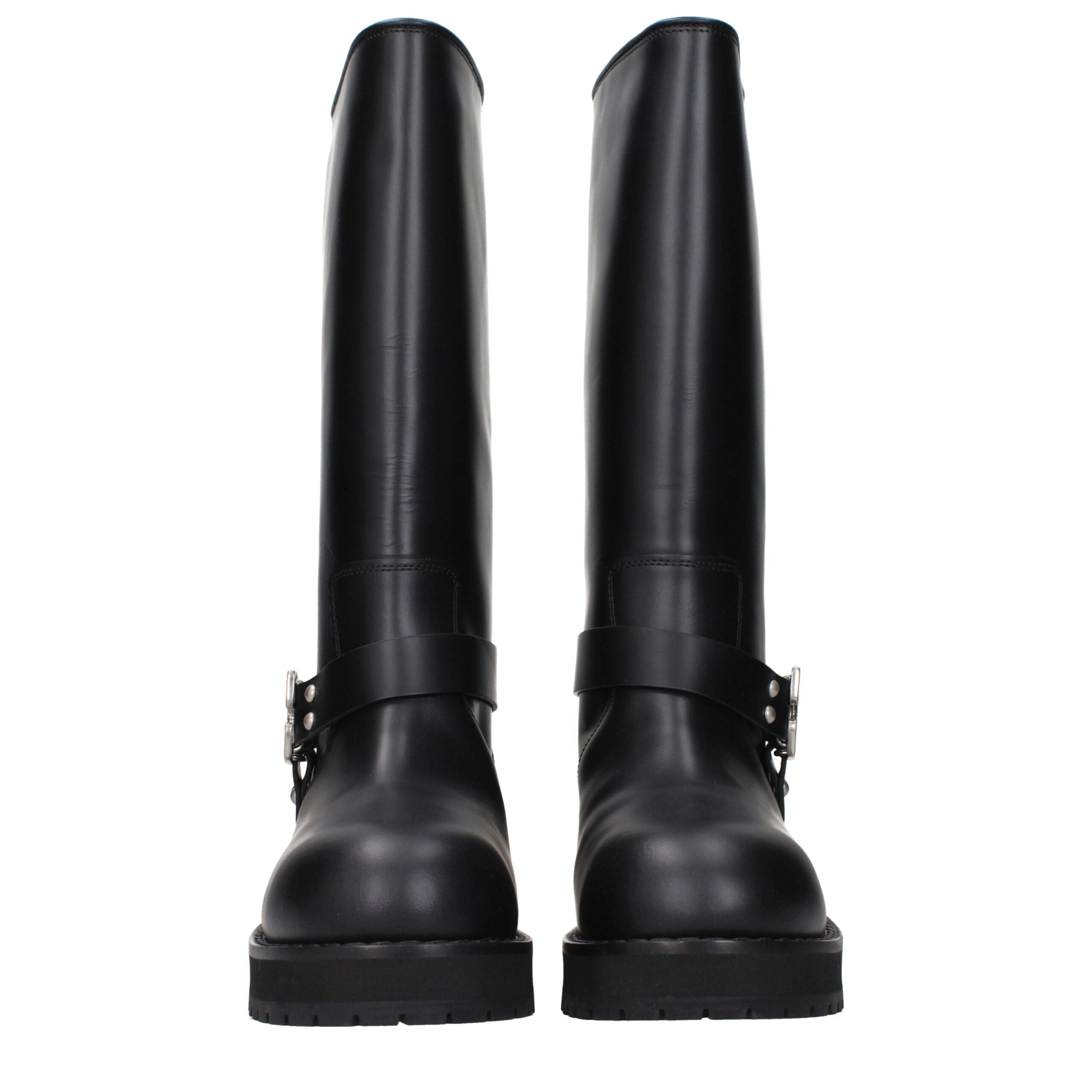 Off-White Schwarze Lederstiefel-3