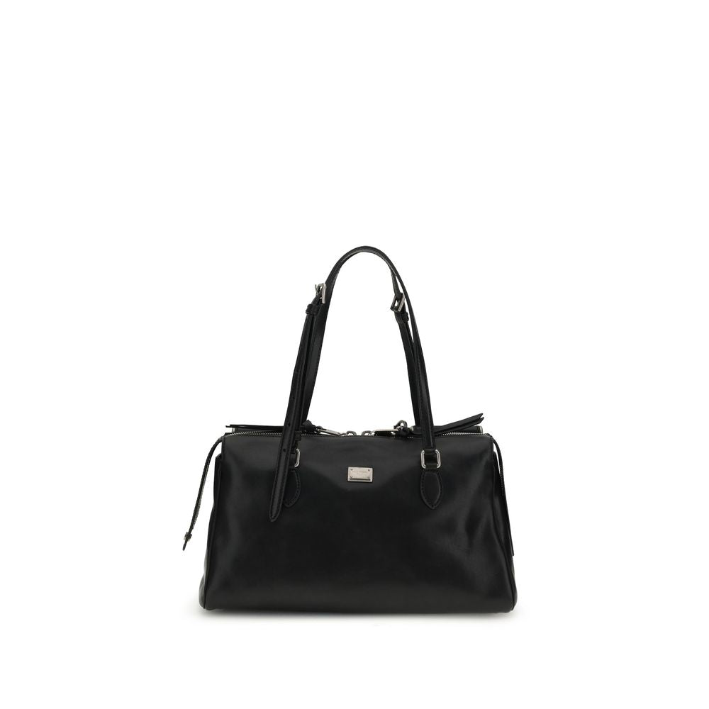 Dolce & Gabbana Schwarze Schultertasche aus Kalbsleder Bos Taurus-1