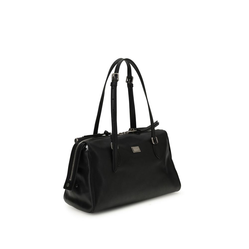 Dolce & Gabbana Schwarze Schultertasche aus Kalbsleder Bos Taurus-2