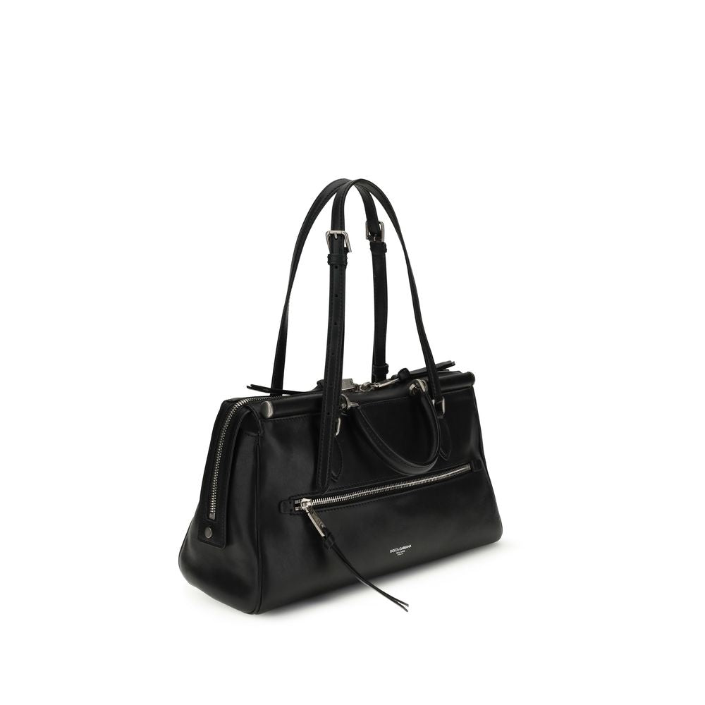 Dolce & Gabbana Schwarze Schultertasche aus Kalbsleder Bos Taurus-3