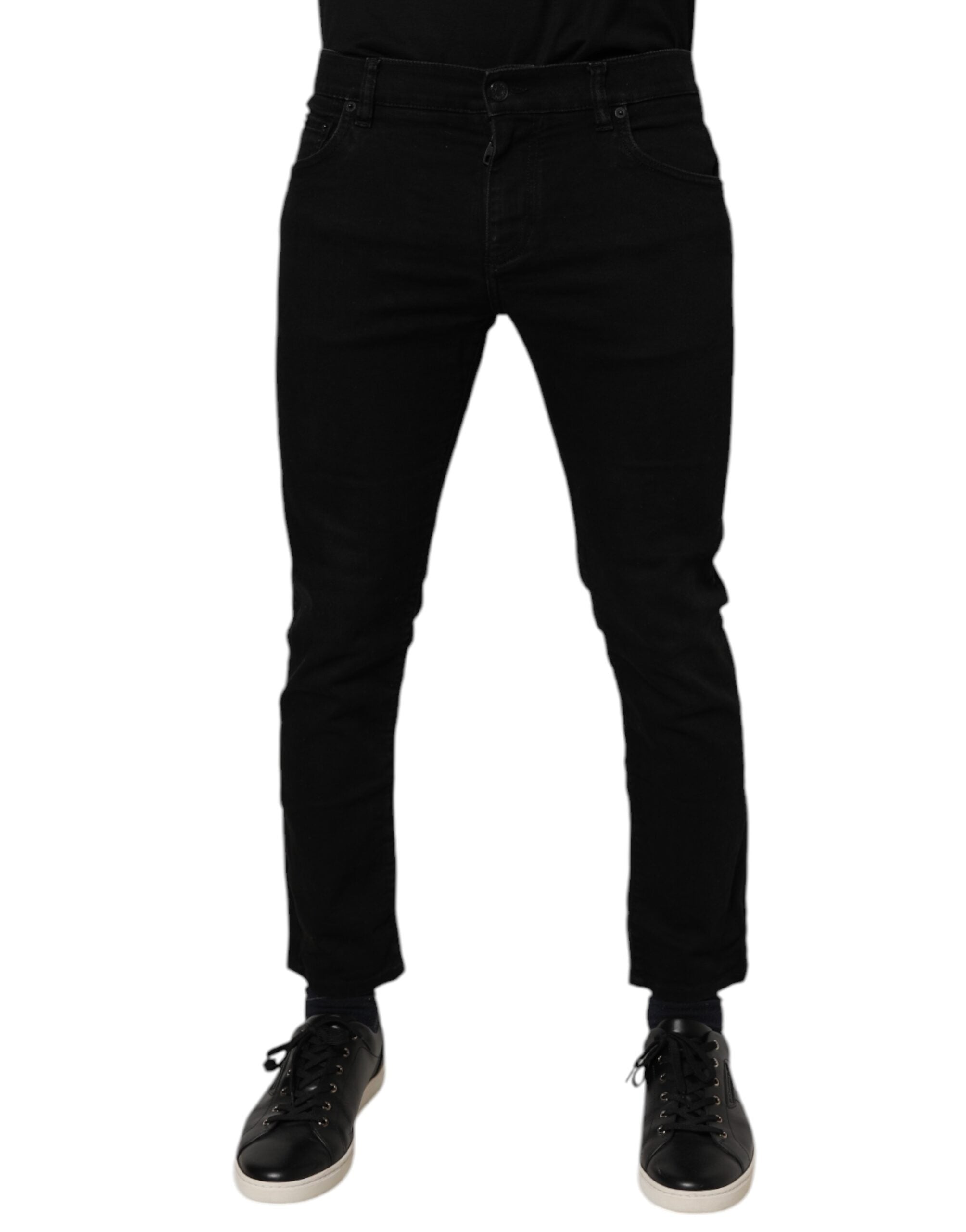 Dolce & Gabbana Black Cotton Stretch Skinny Denim Jeans for Men