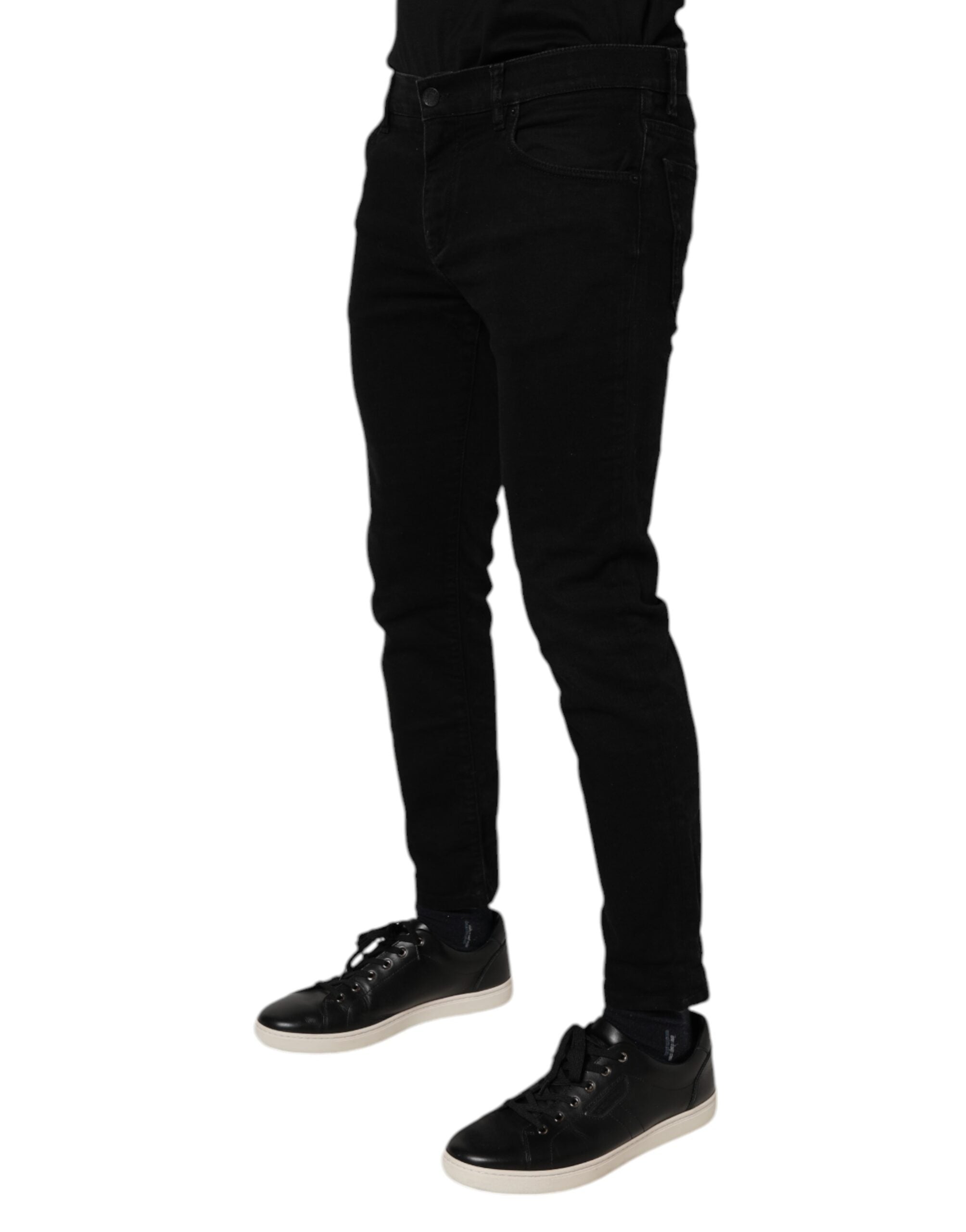 Dolce & Gabbana Black Cotton Stretch Skinny Denim Jeans for Men-3