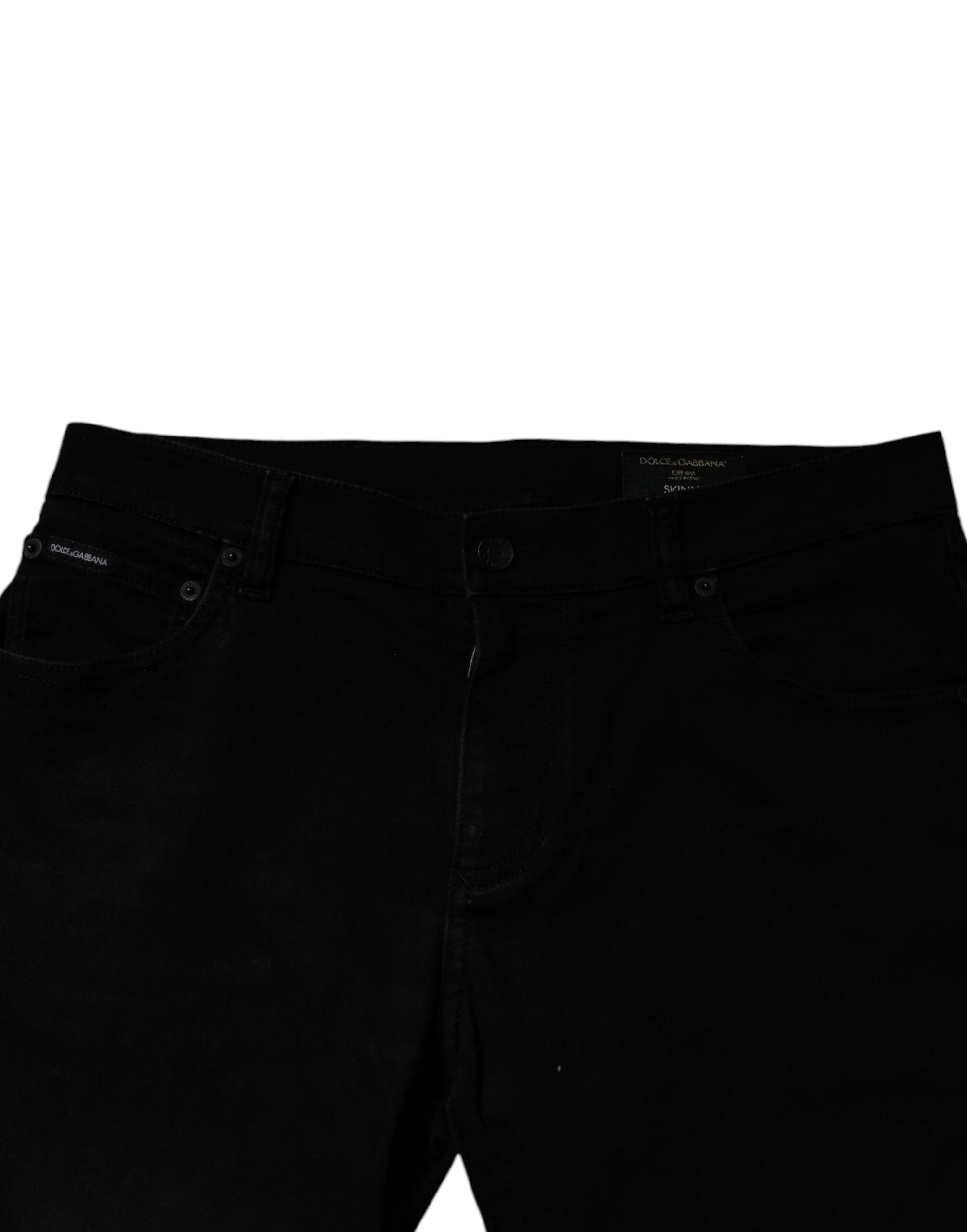 Dolce & Gabbana Black Cotton Stretch Skinny Denim Jeans for Men-5