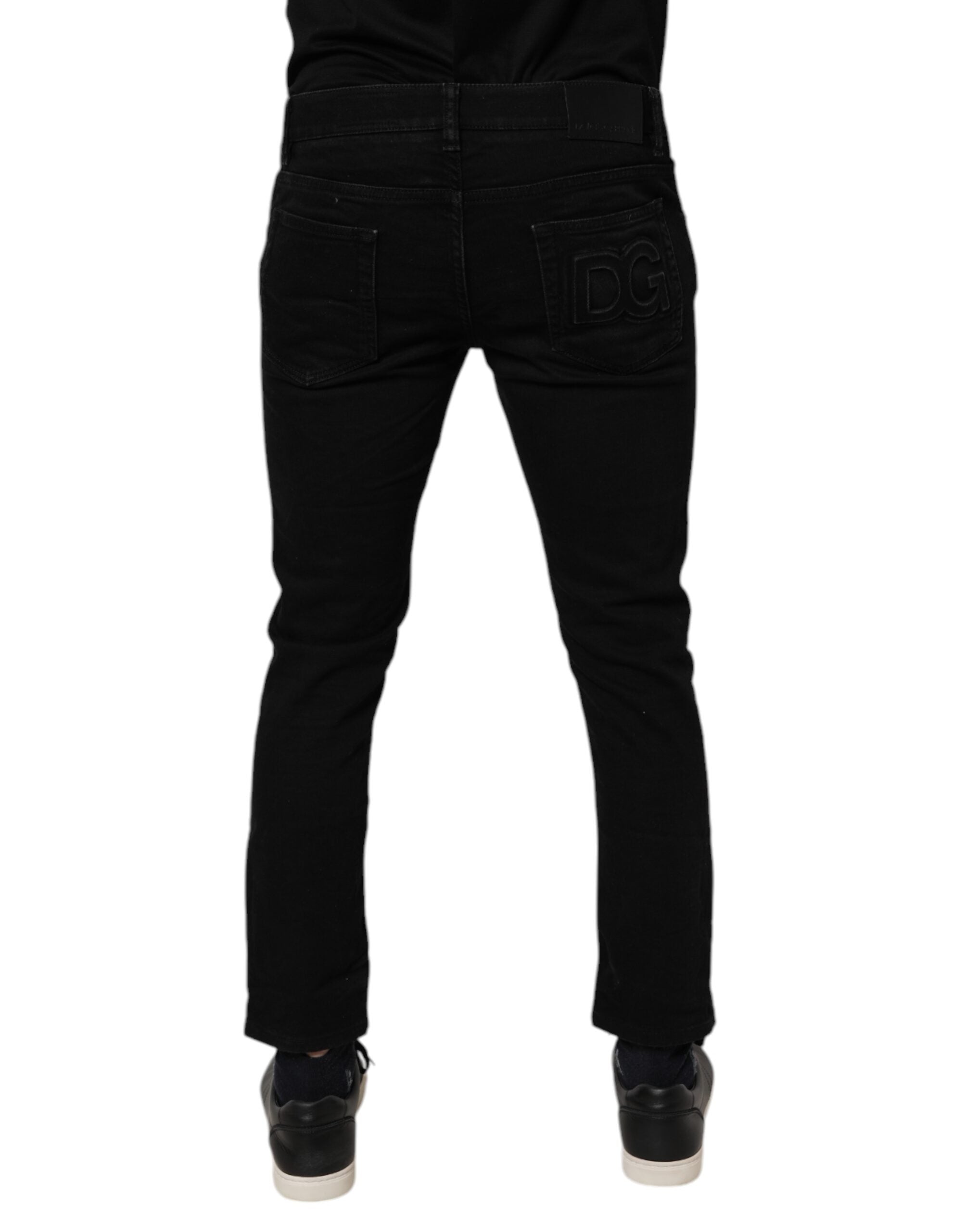Dolce & Gabbana Black Cotton Stretch Skinny Denim Jeans for Men-4