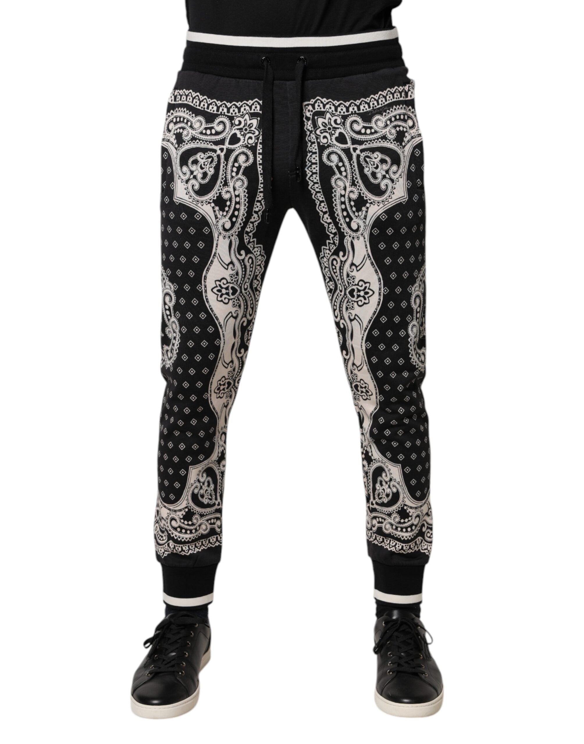 Dolce & Gabbana Black Cotton Bandana Jogger Sweatpants-2