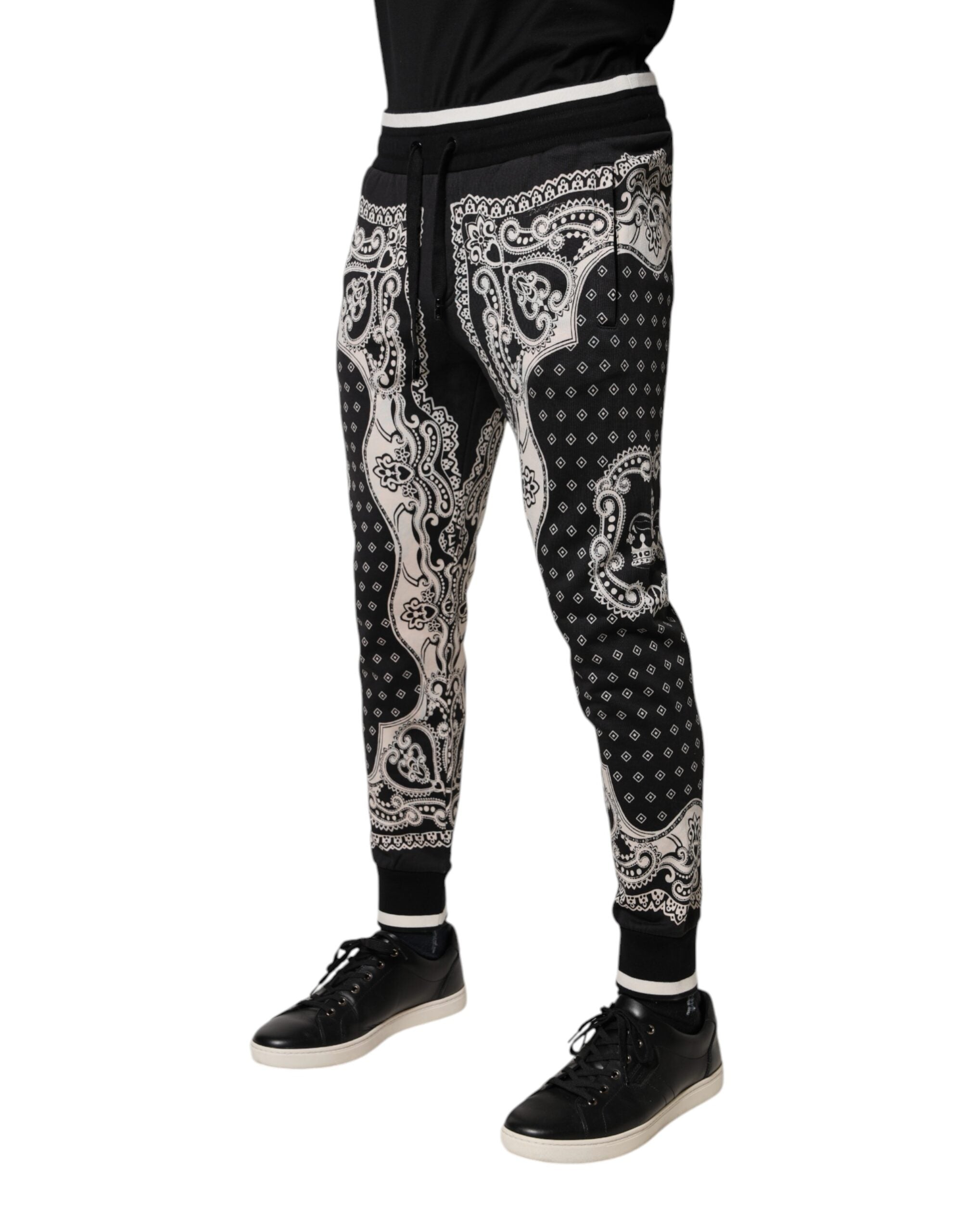 Dolce & Gabbana Black Cotton Bandana Jogger Sweatpants-3