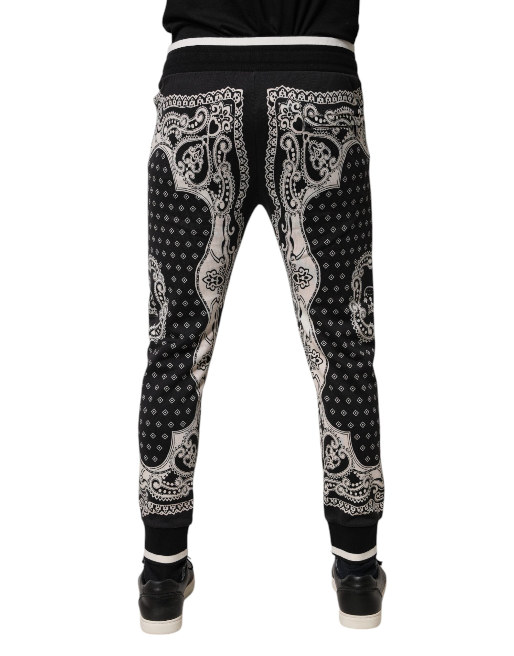 Dolce & Gabbana Black Cotton Bandana Jogger Sweatpants-4
