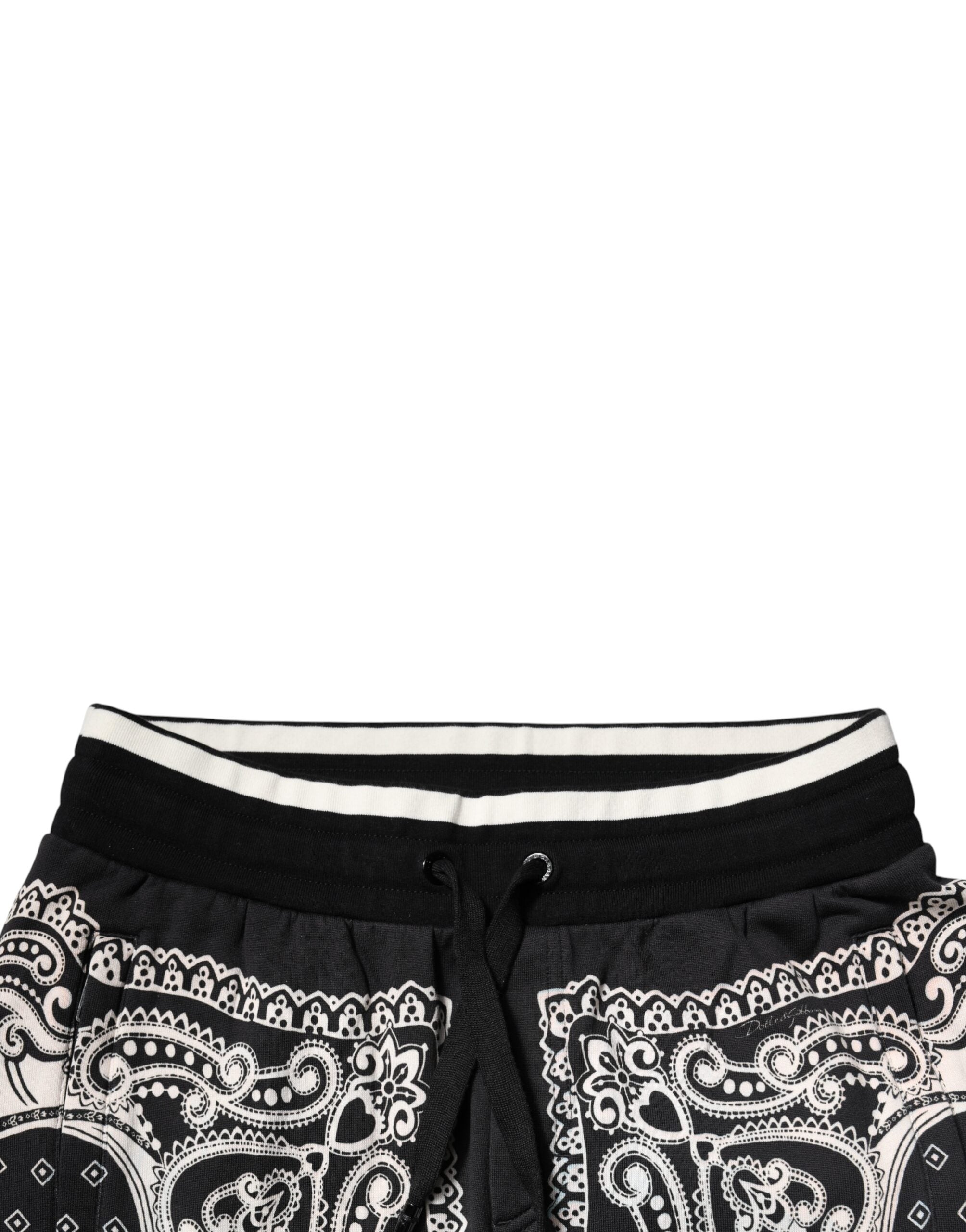 Dolce & Gabbana Black Cotton Bandana Jogger Sweatpants-5