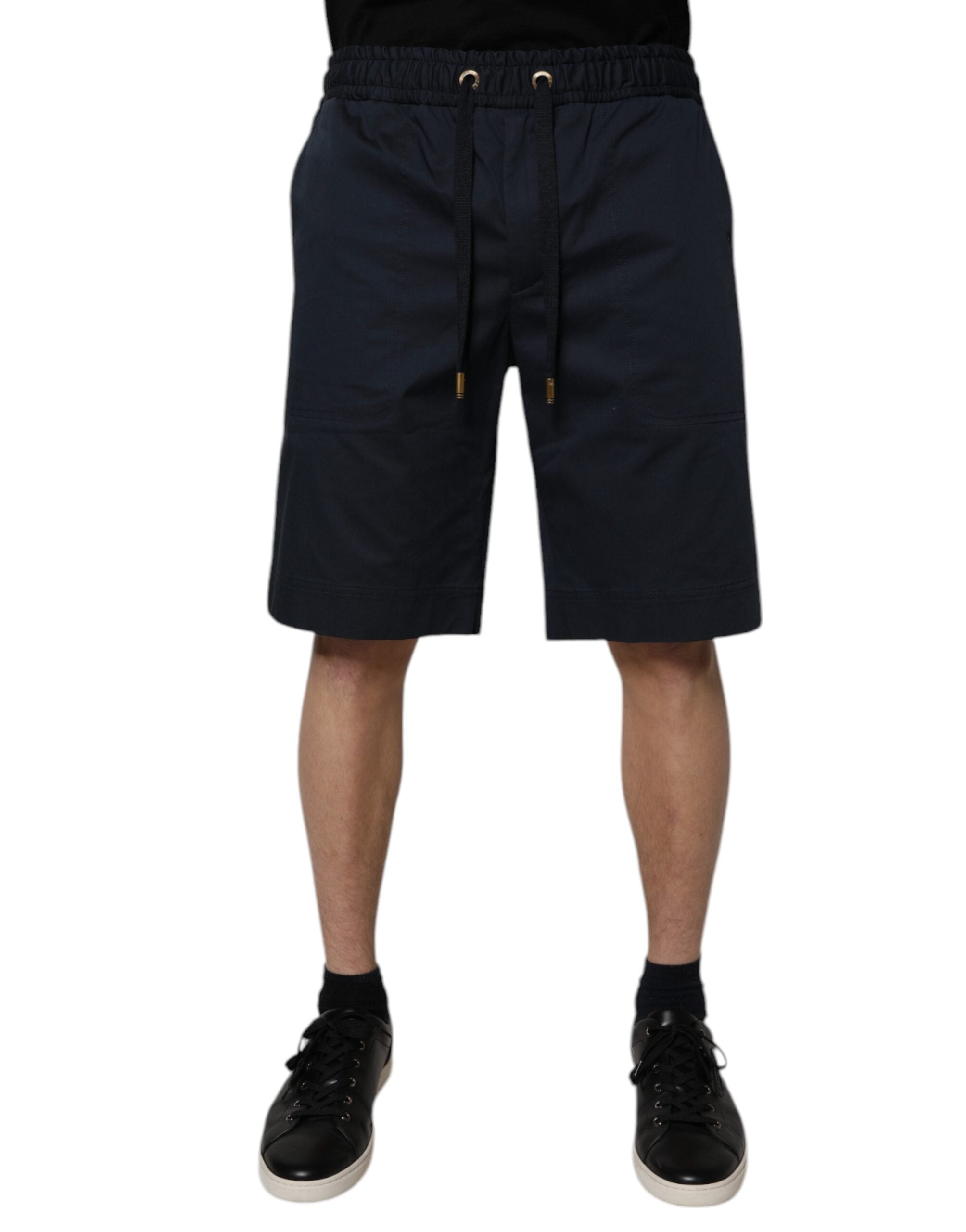 Dolce & Gabbana Marineblaue Baumwoll-Stretch Herren Bermudashorts-2