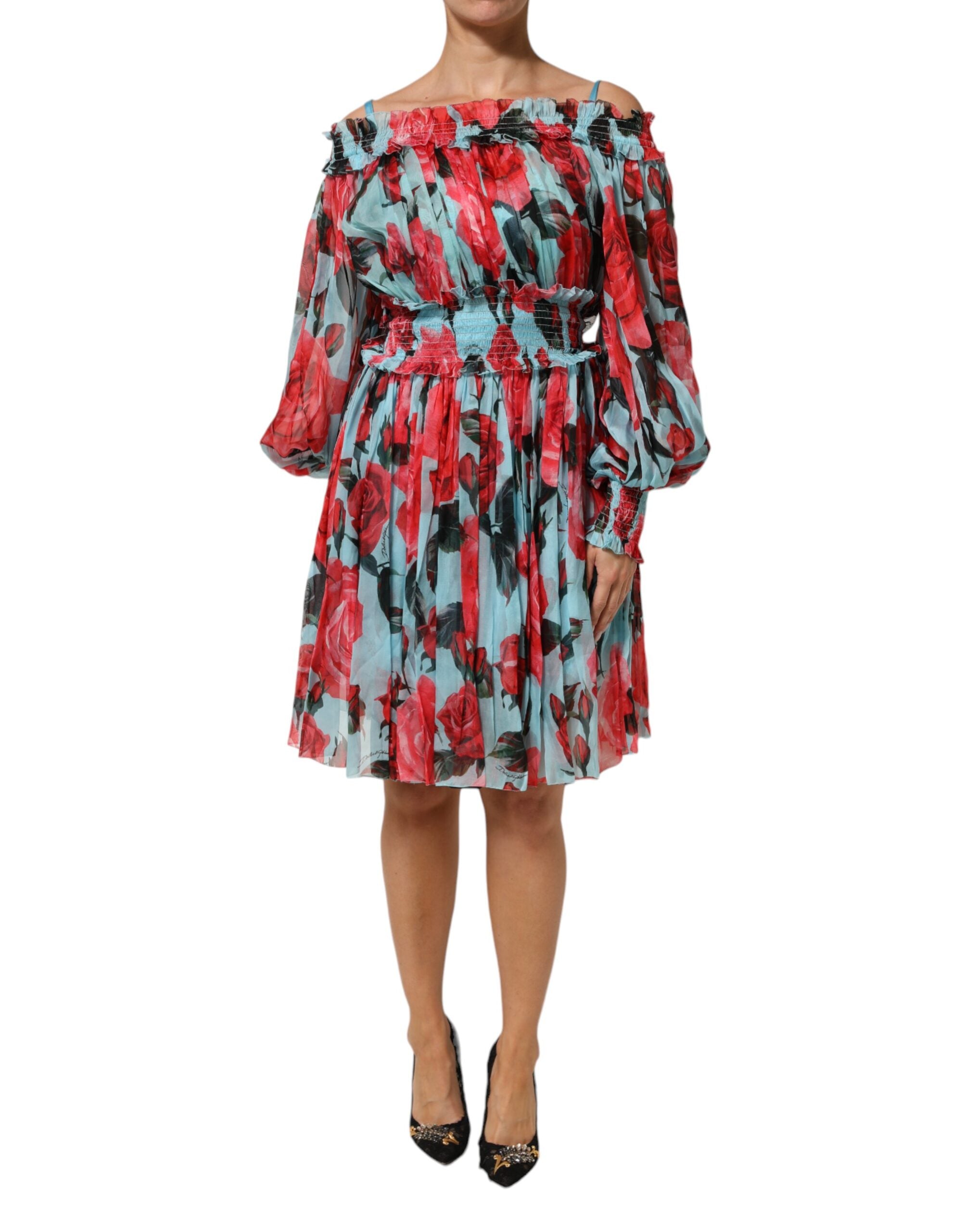 Dolce & Gabbana Multicolor Romantic Floral Silk Chiffon Dress-2