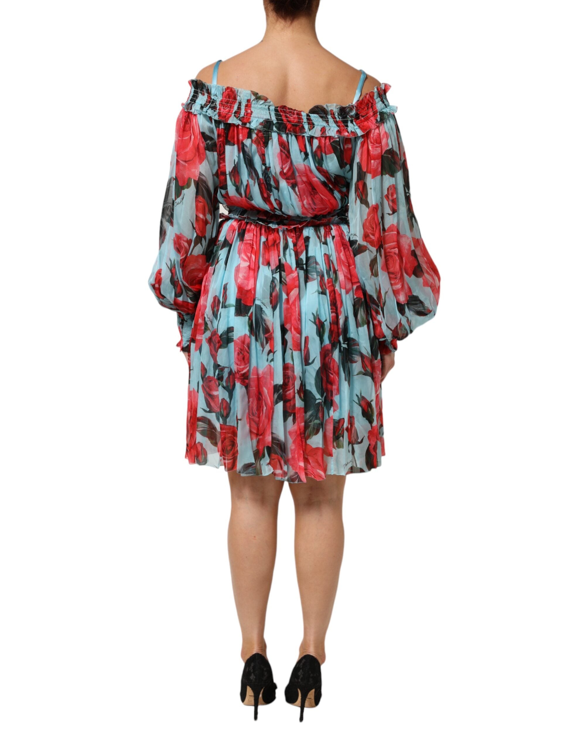 Dolce & Gabbana Multicolor Romantic Floral Silk Chiffon Dress-4