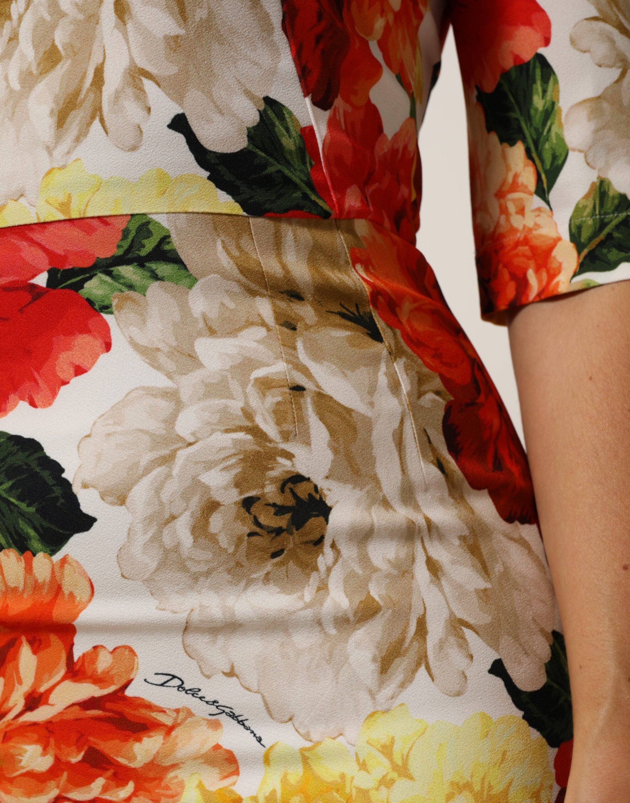 Dolce & Gabbana multicolor viscose sheath dress with floral print-6