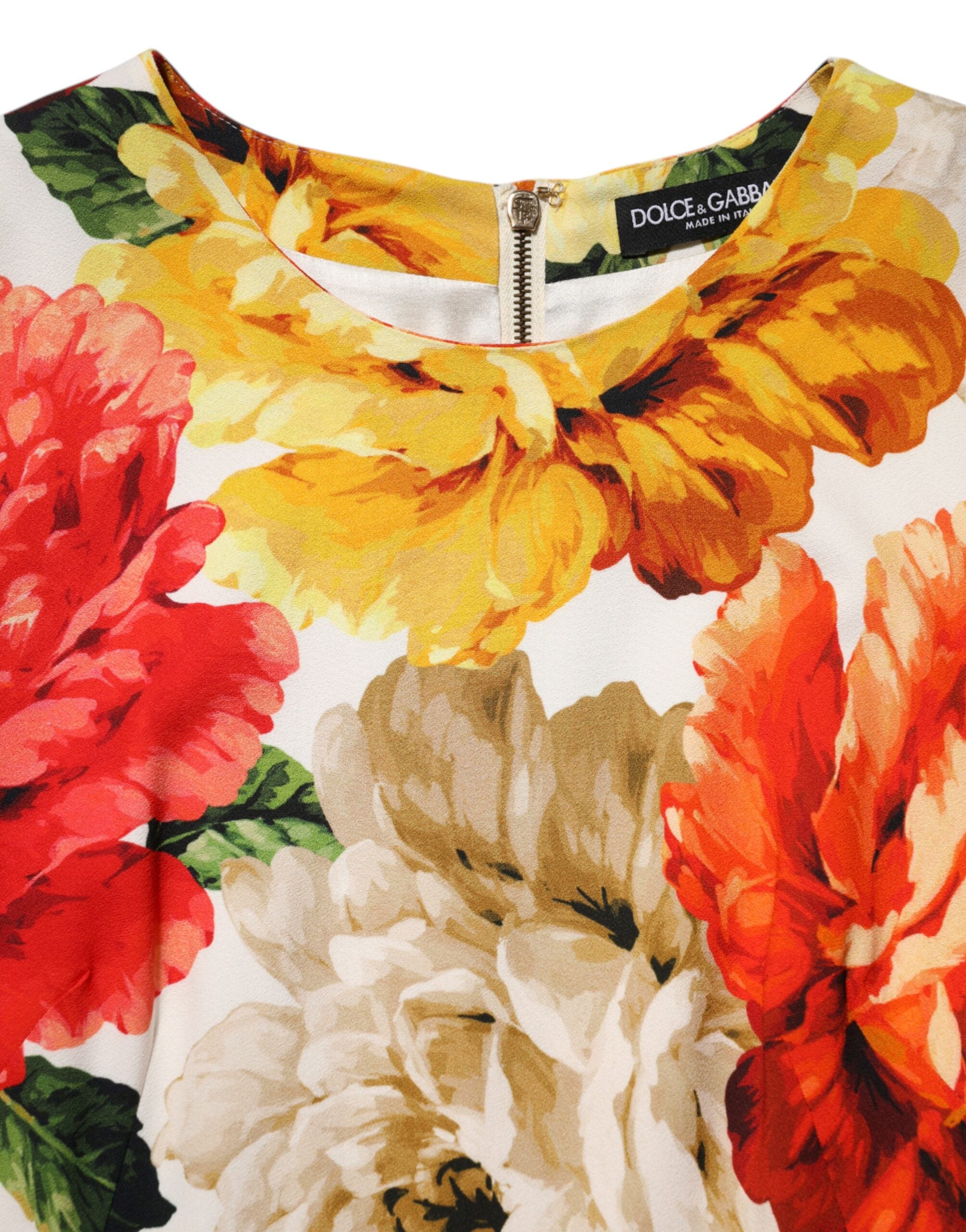 Dolce & Gabbana multicolor viscose sheath dress with floral print-7