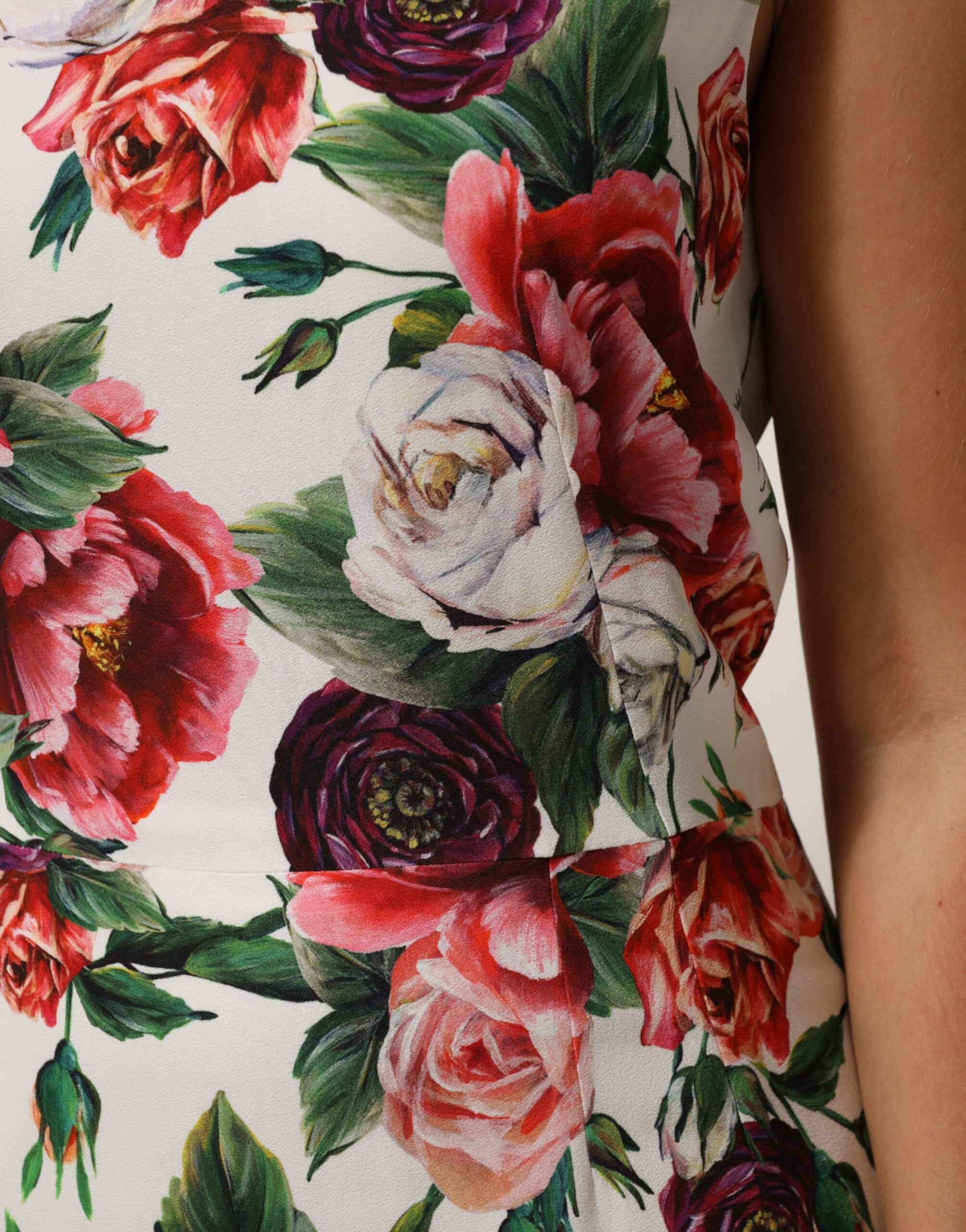 Vestido tubo de viscosa multicolor con estampado floral de Dolce & Gabbana-5