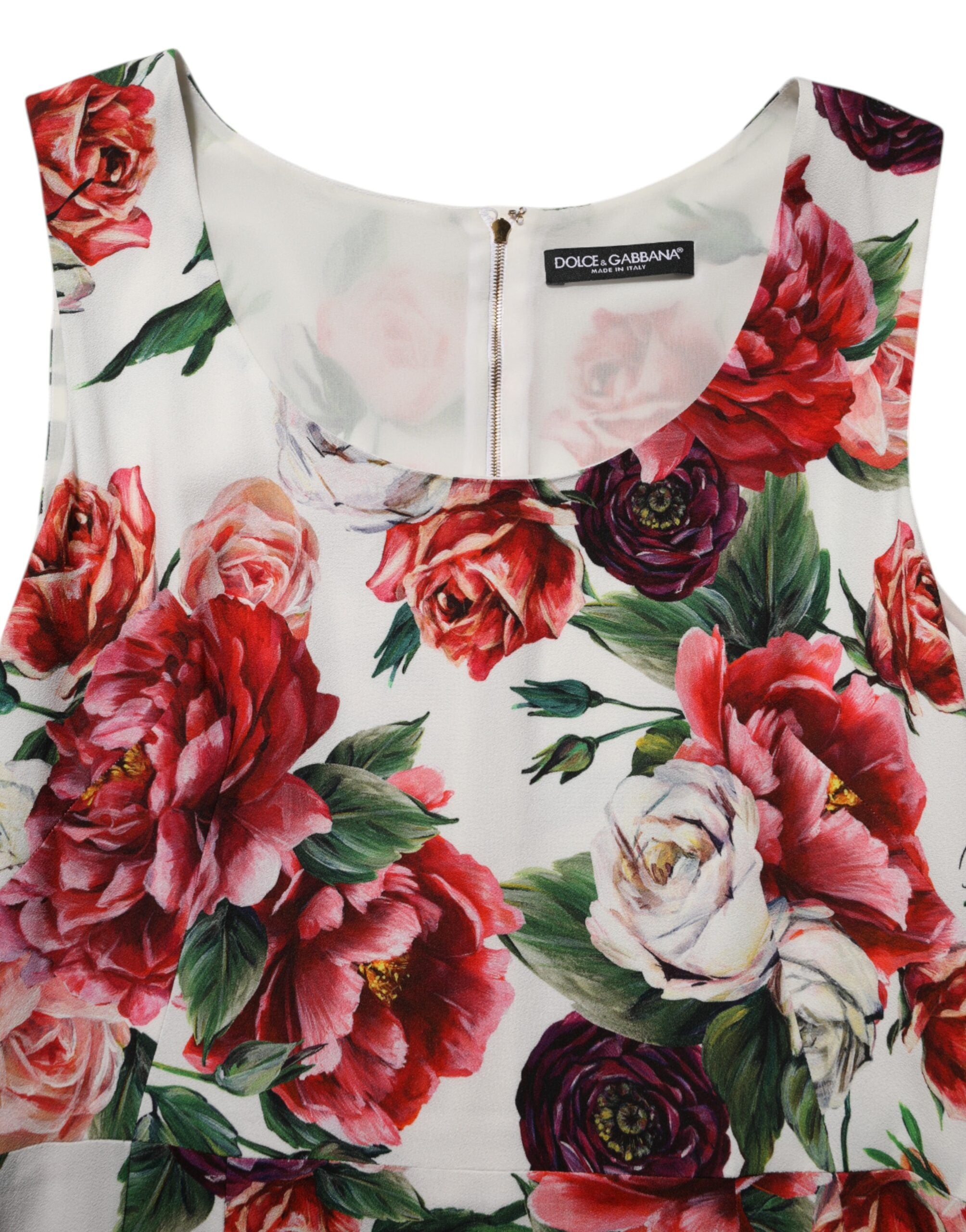 Vestido tubo de viscosa multicolor con estampado floral de Dolce & Gabbana-6