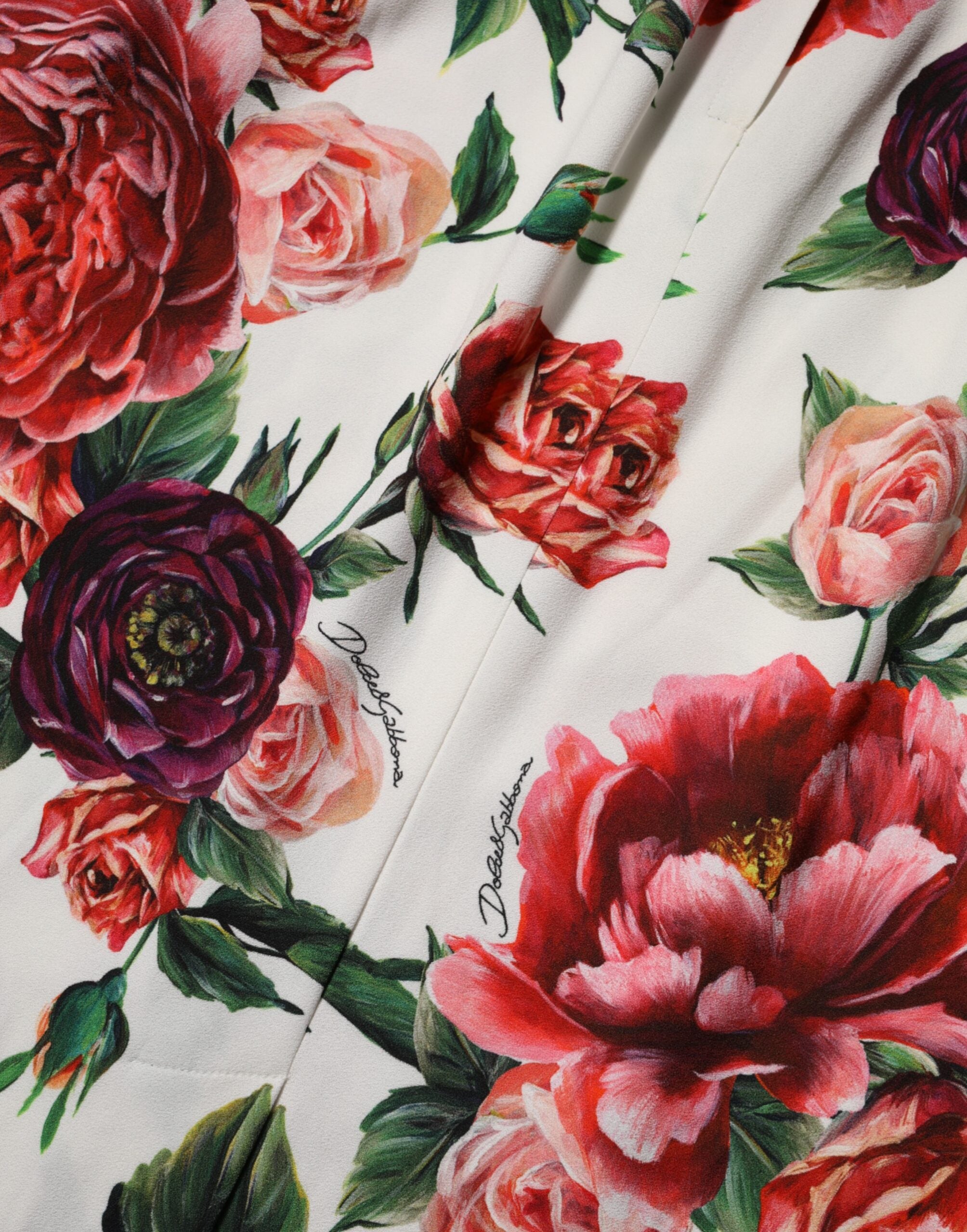 Vestido tubo de viscosa multicolor con estampado floral de Dolce & Gabbana-7