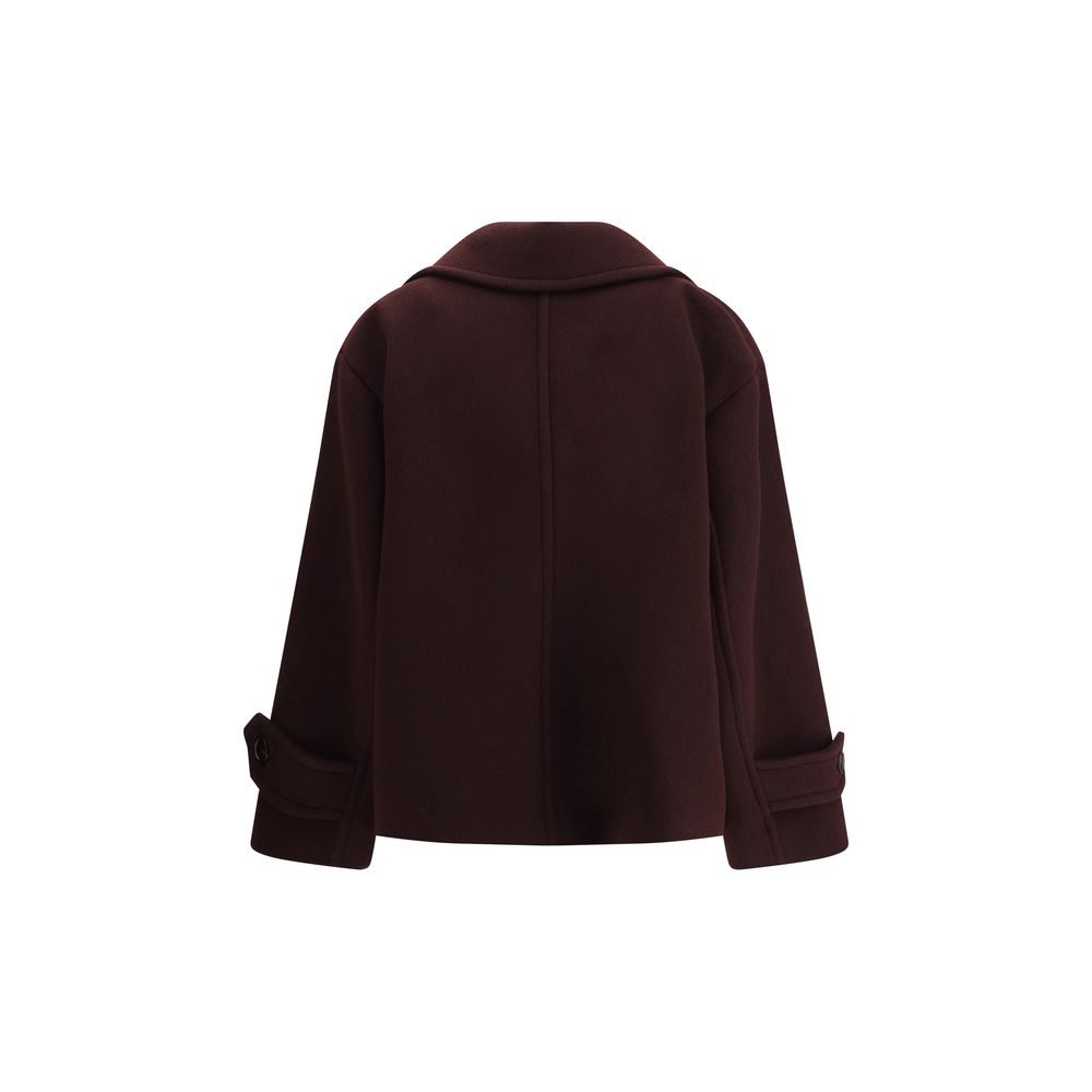 Chloé Bordeaux wool fleece coat-2