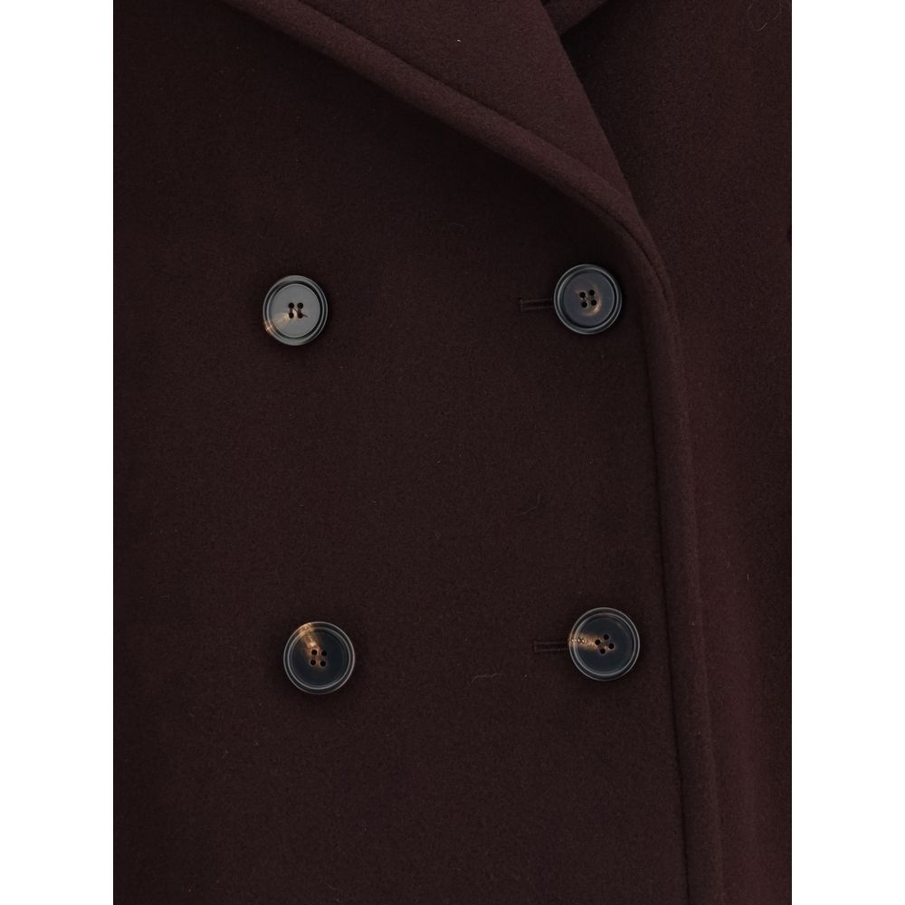 Chloé Bordeaux wool fleece coat-3