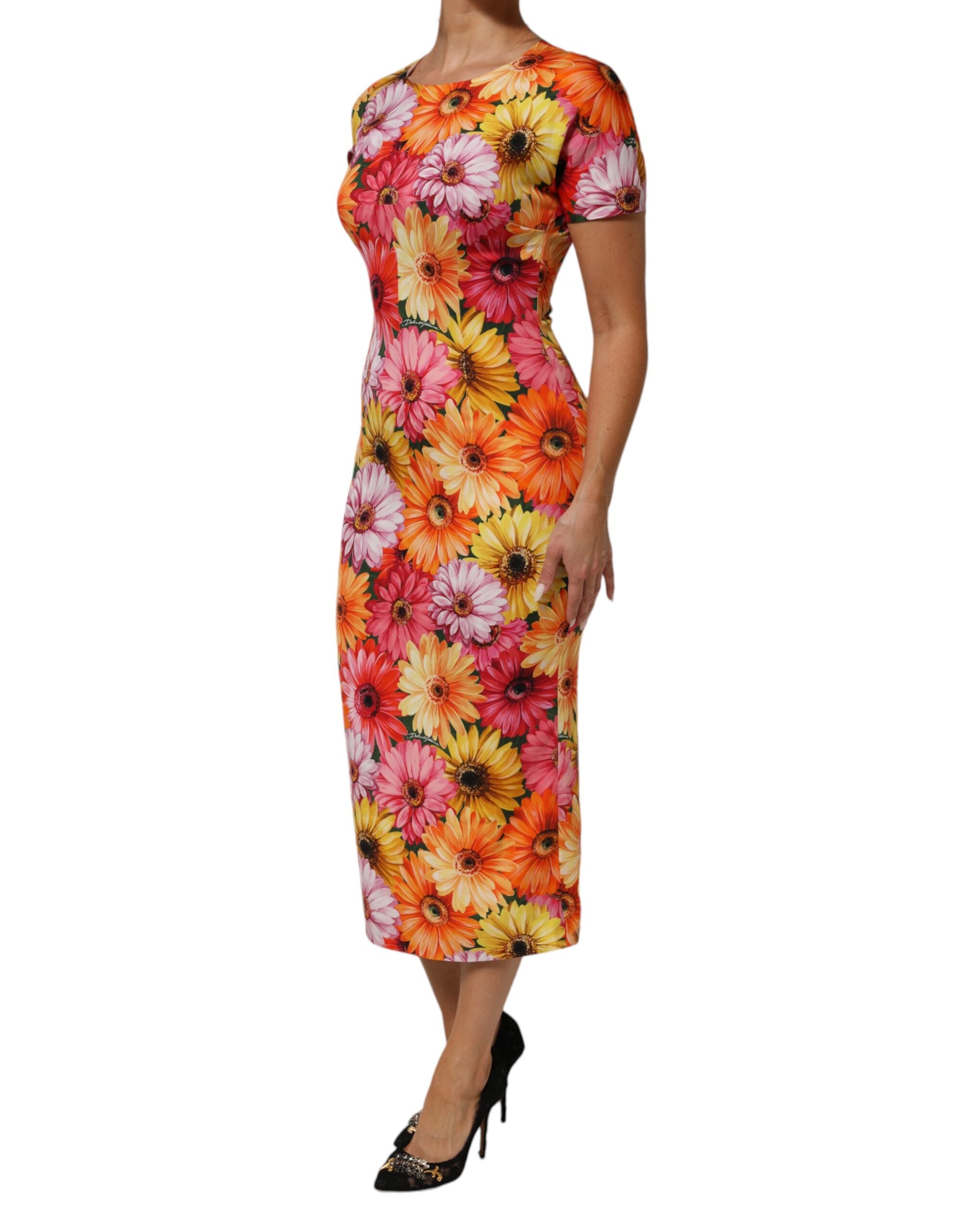 Dolce & Gabbana multicolor silk midi dress with floral print-3