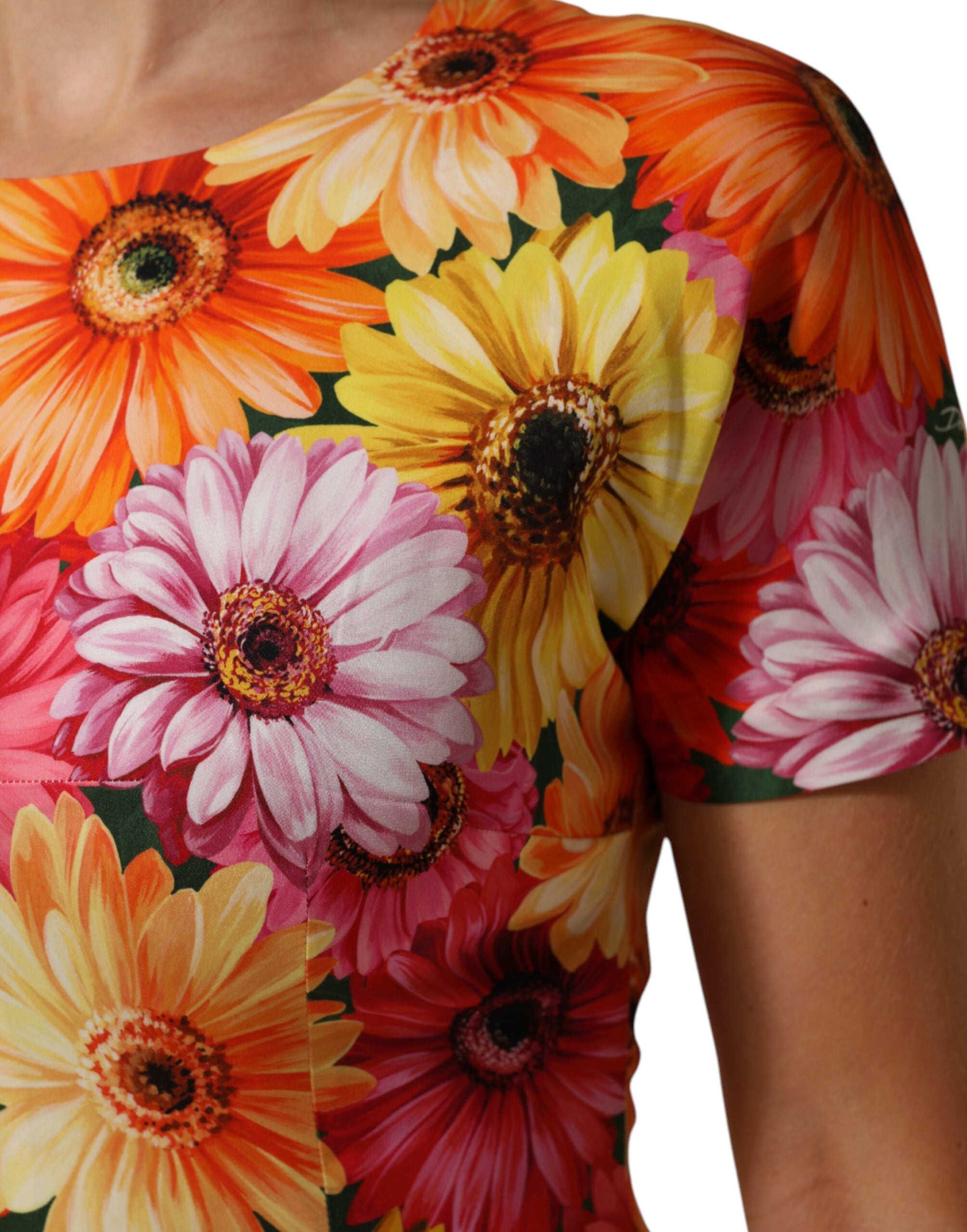 Dolce & Gabbana multicolor silk midi dress with floral print-6