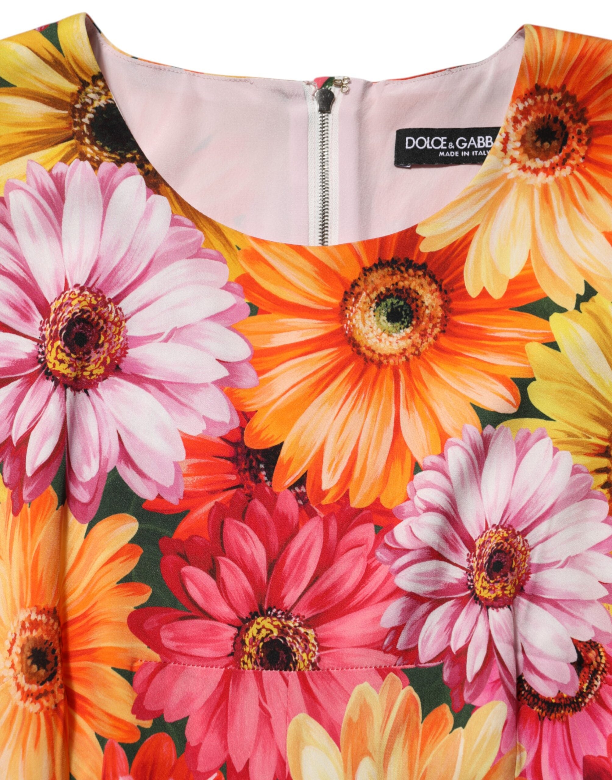 Dolce & Gabbana multicolor silk midi dress with floral print-7