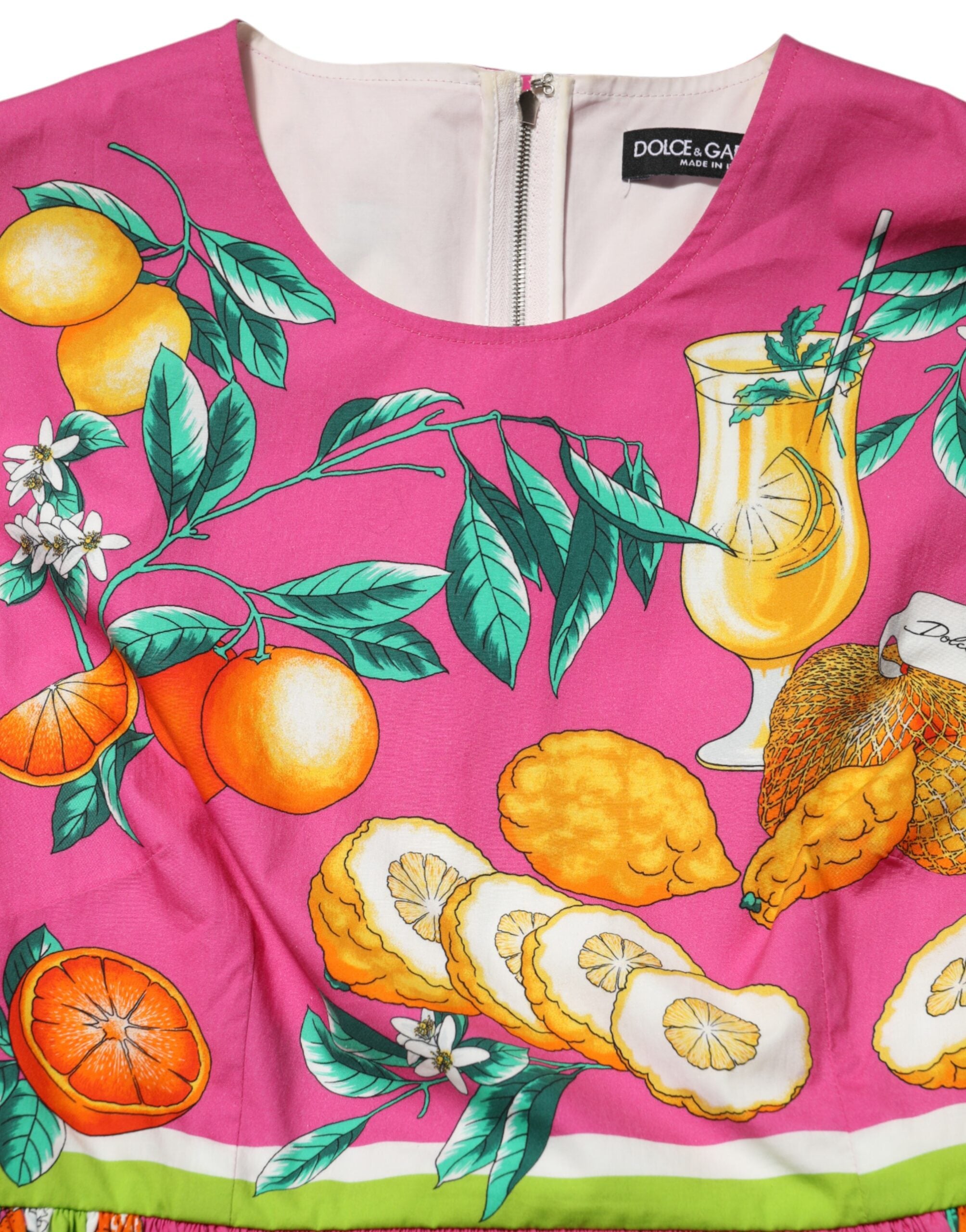 Dolce & Gabbana pink sleeveless mini dress with fruit print-7