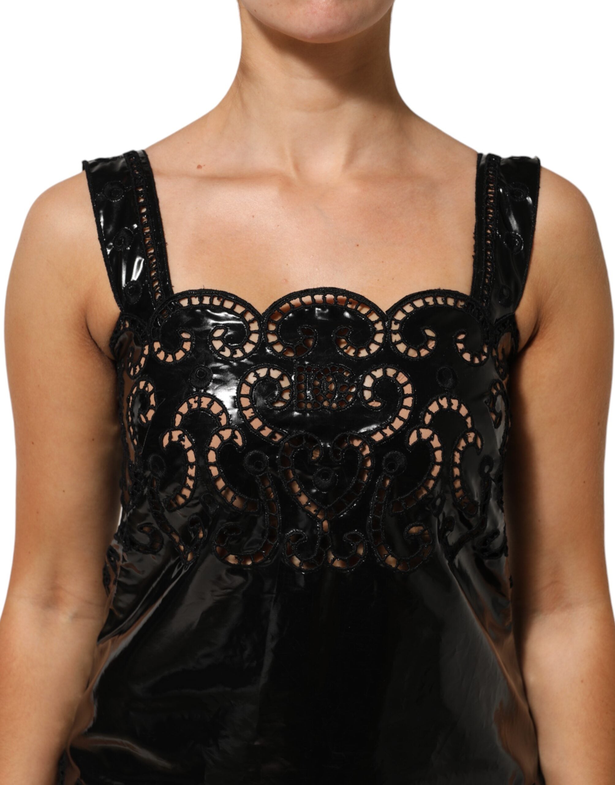 Dolce & Gabbana Black Neckline A-Line Sheath Dress Mini Dress-5
