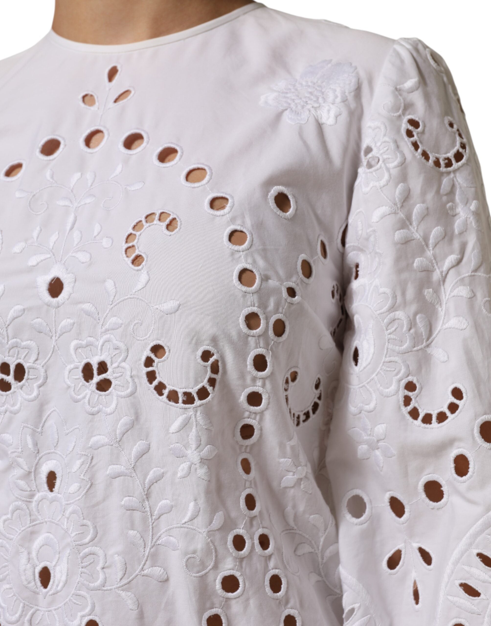 Dolce & Gabbana Weißes ausgeschnittenes Etuikleid in A-Linie Mini-Kleid-6