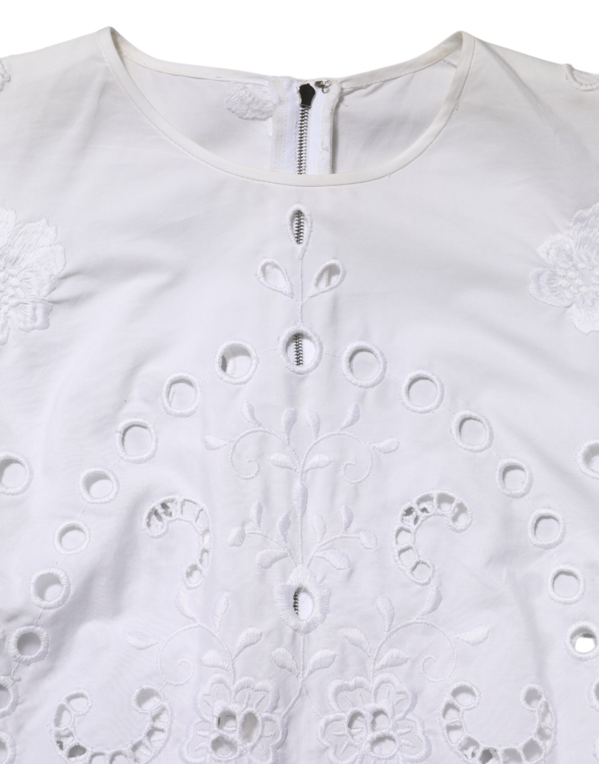 Dolce & Gabbana Weißes ausgeschnittenes Etuikleid in A-Linie Mini-Kleid-7