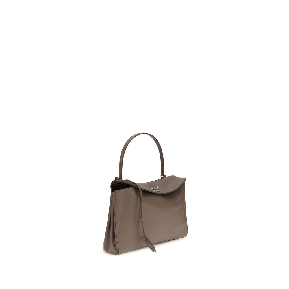 Balenciaga Graue Bos Taurus Kalbsleder Schultertasche-2