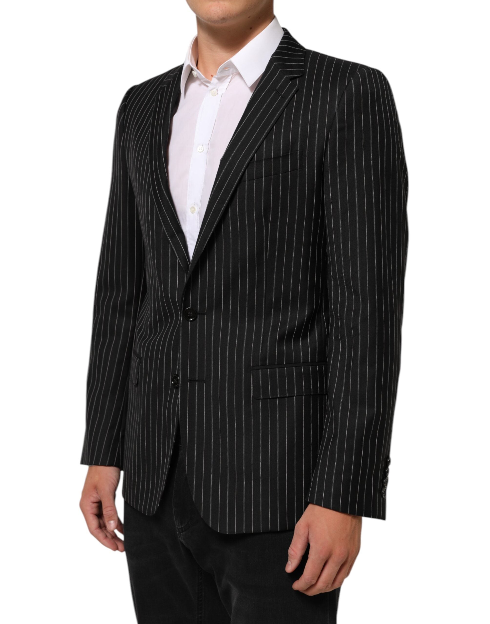 Dolce & Gabbana Black striped MARTINI 1-button suit blazer-3