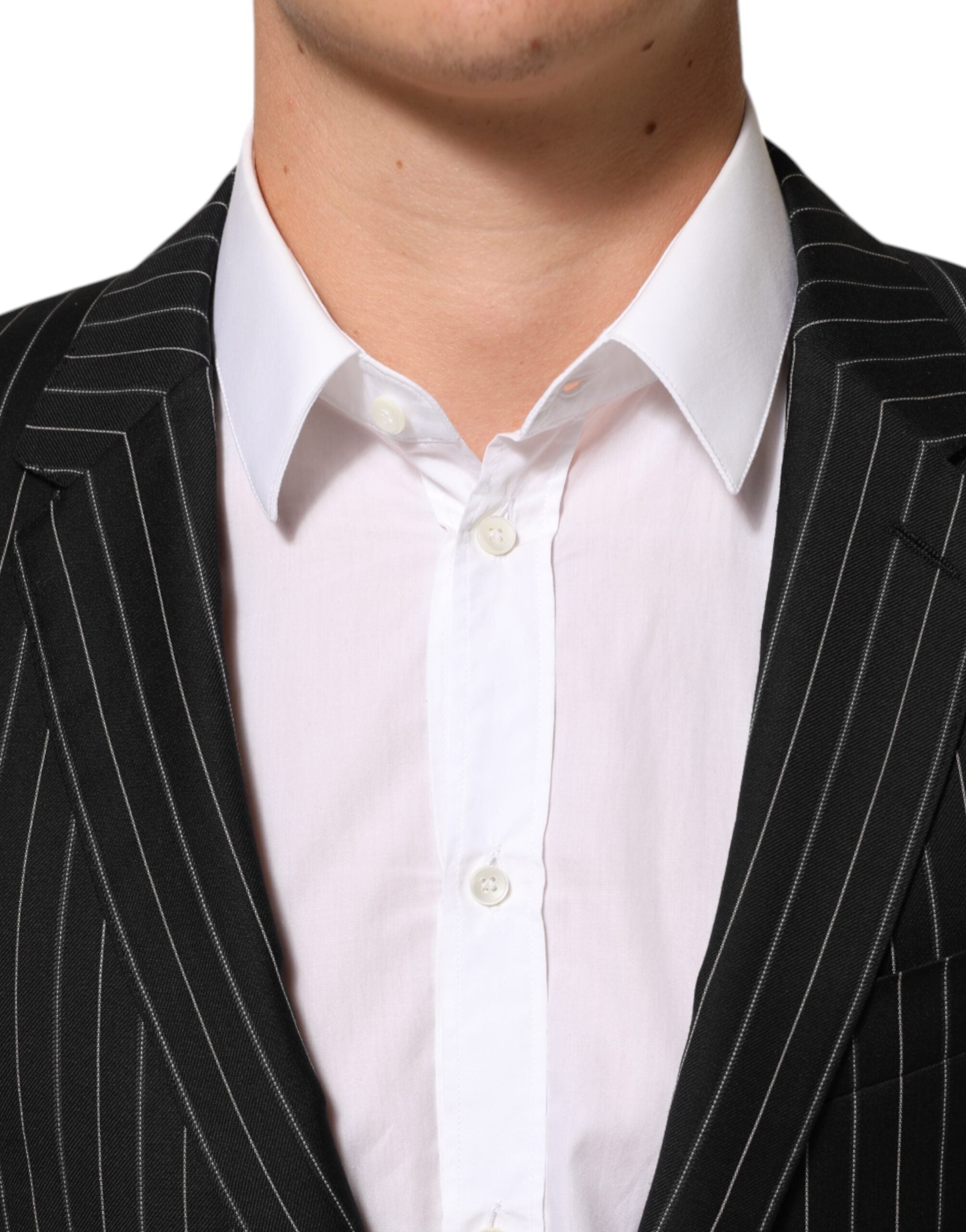 Dolce & Gabbana Black striped MARTINI 1-button suit blazer-5