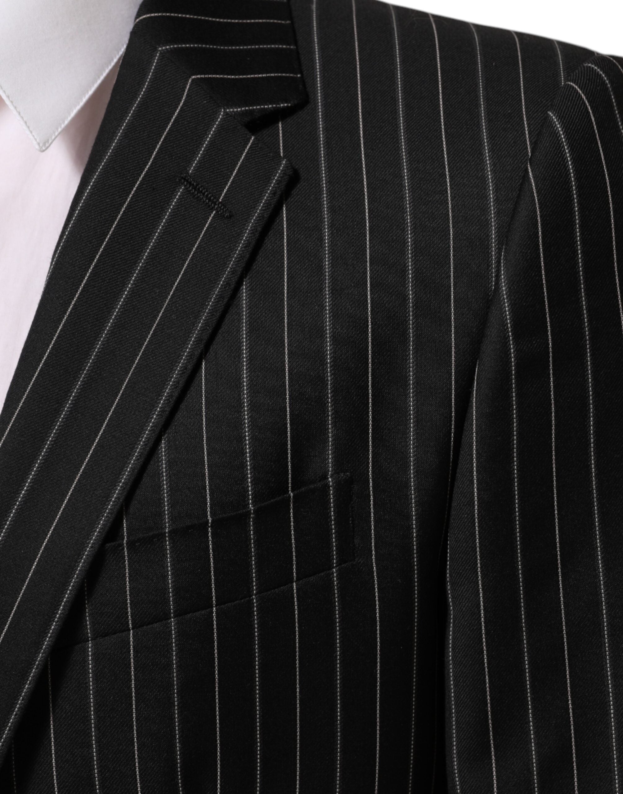Dolce & Gabbana Black striped MARTINI 1-button suit blazer-6