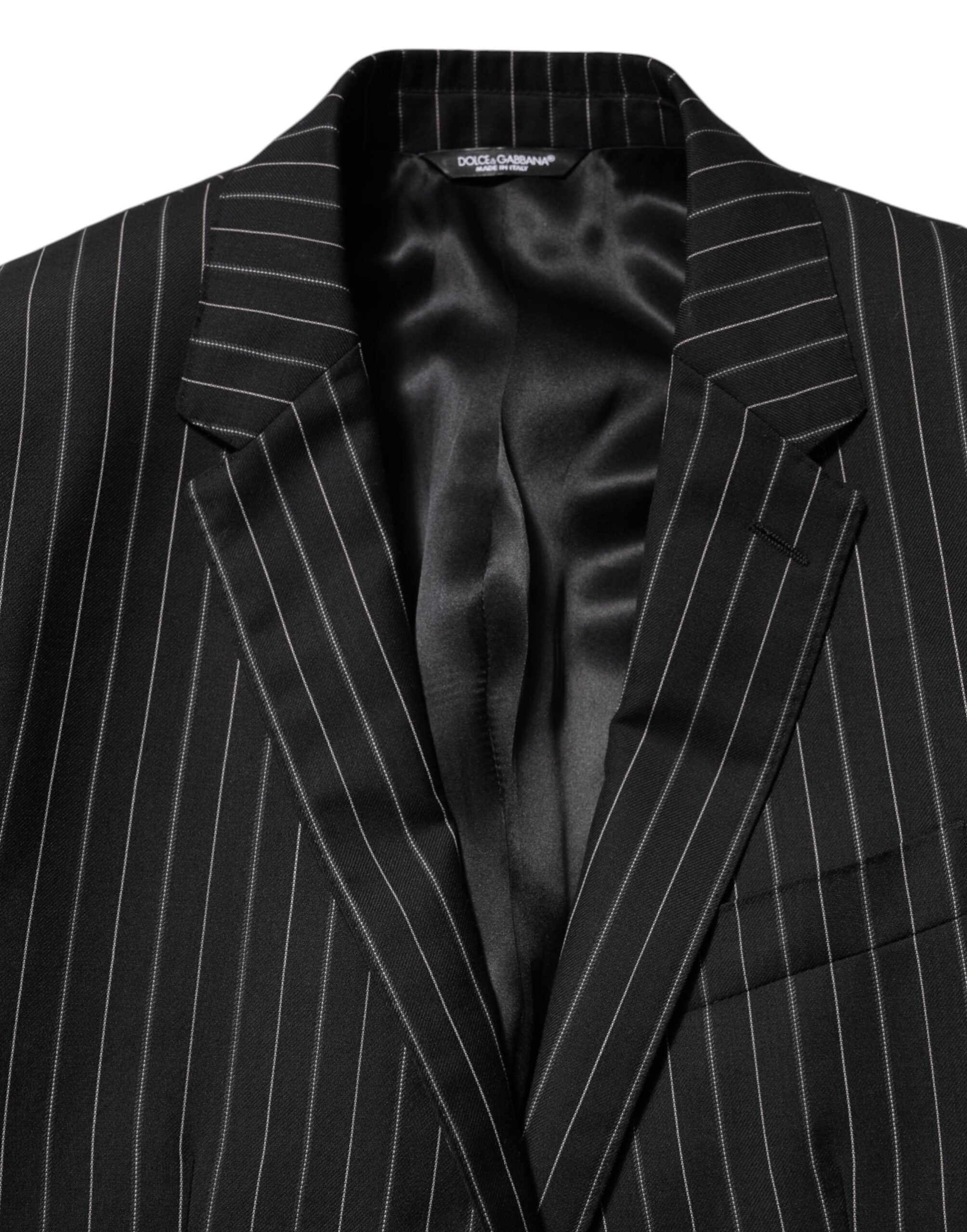 Dolce & Gabbana Black striped MARTINI 1-button suit blazer-7