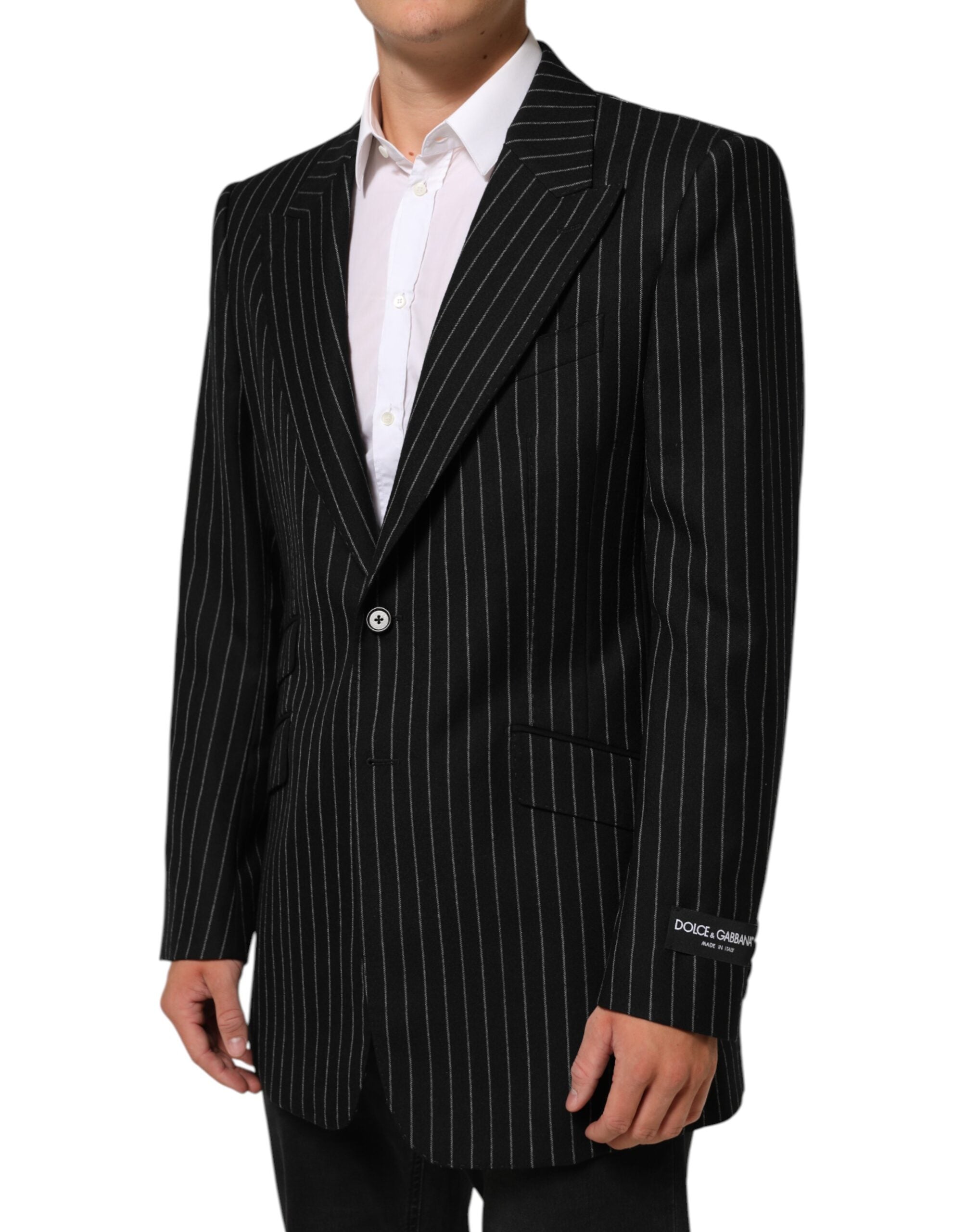Dolce & Gabbana black striped 2-button suit jacket blazer-3