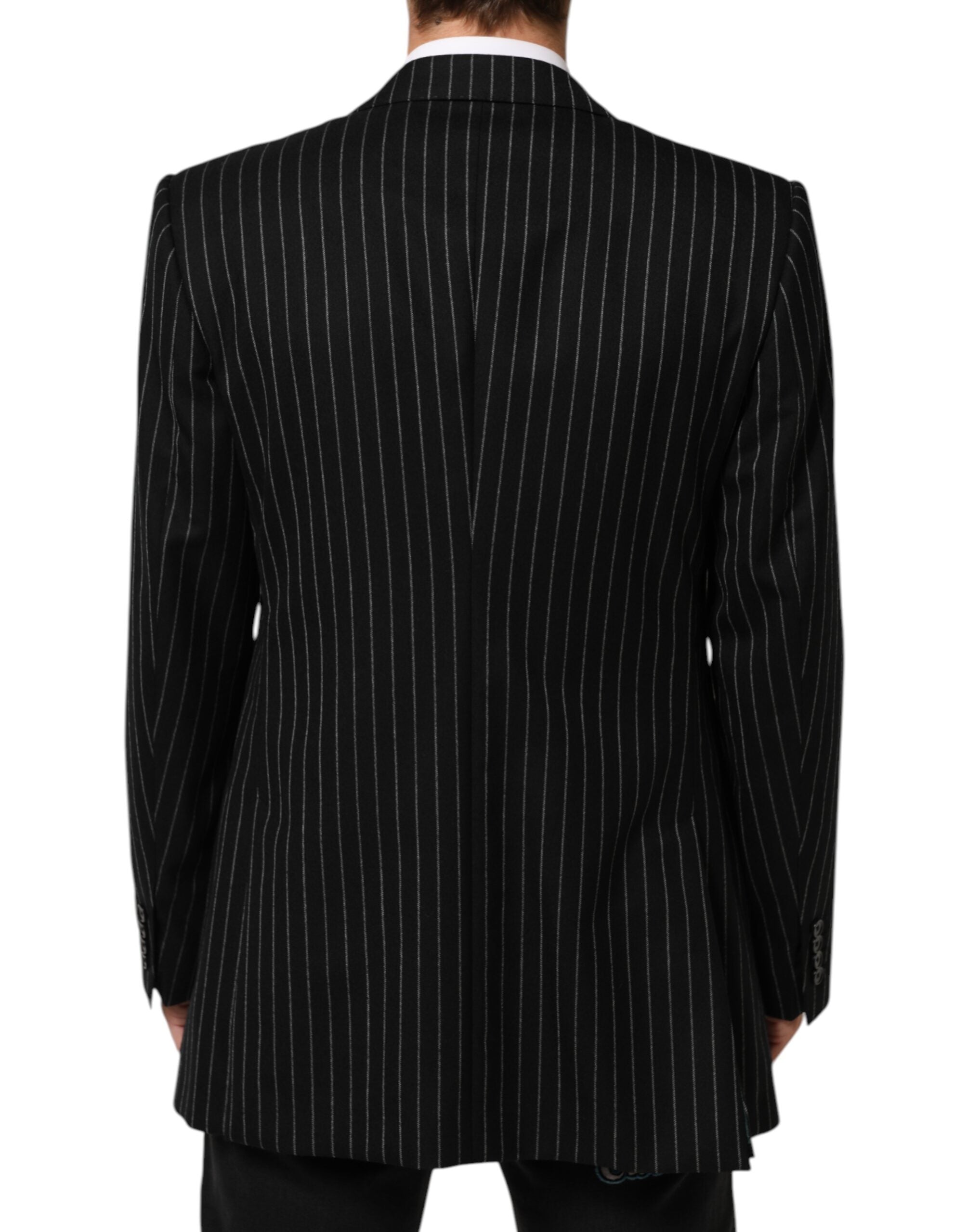 Dolce & Gabbana black striped 2-button suit jacket blazer-4
