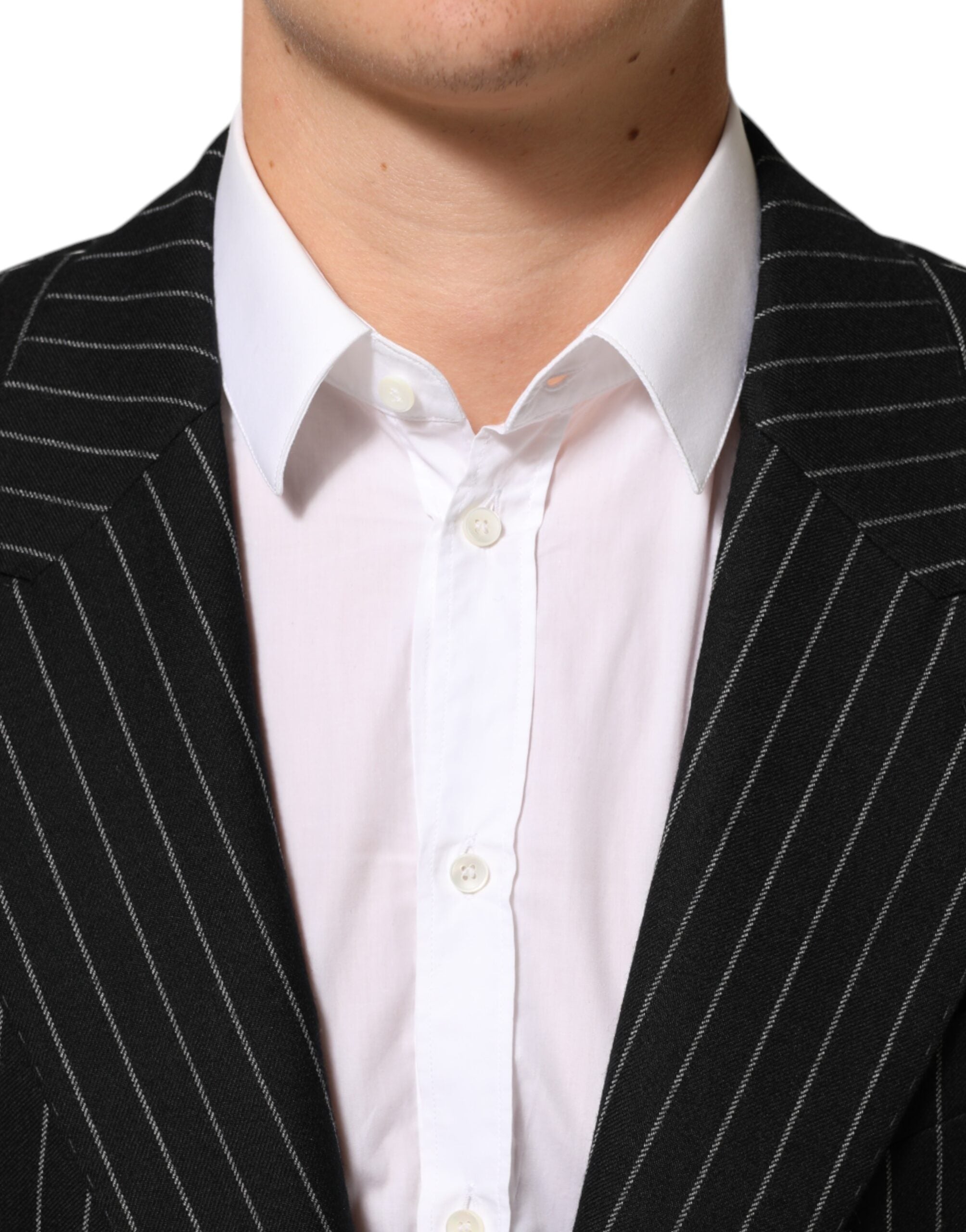 Dolce & Gabbana black striped 2-button suit jacket blazer-5
