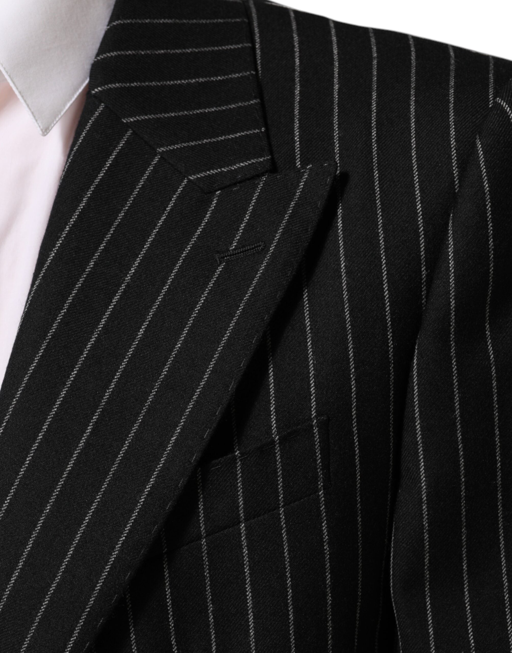 Dolce & Gabbana black striped 2-button suit jacket blazer-6