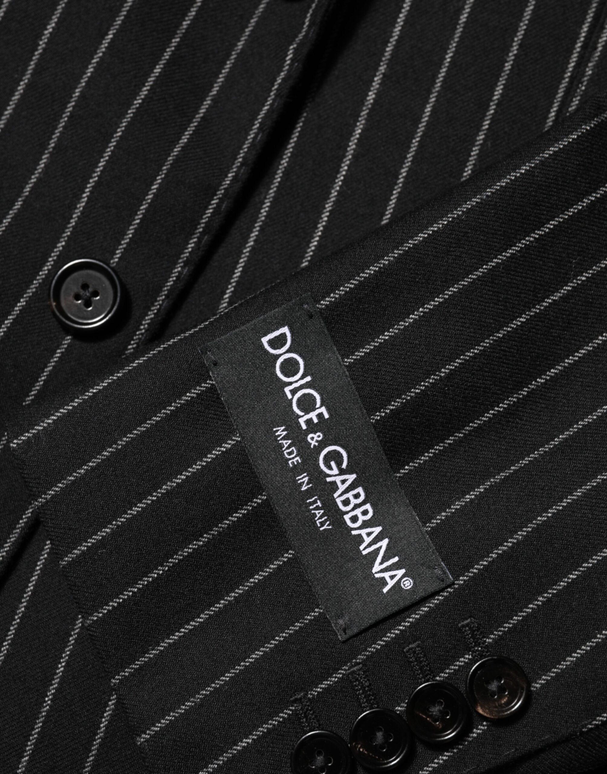 Dolce & Gabbana black striped 2-button suit jacket blazer-8