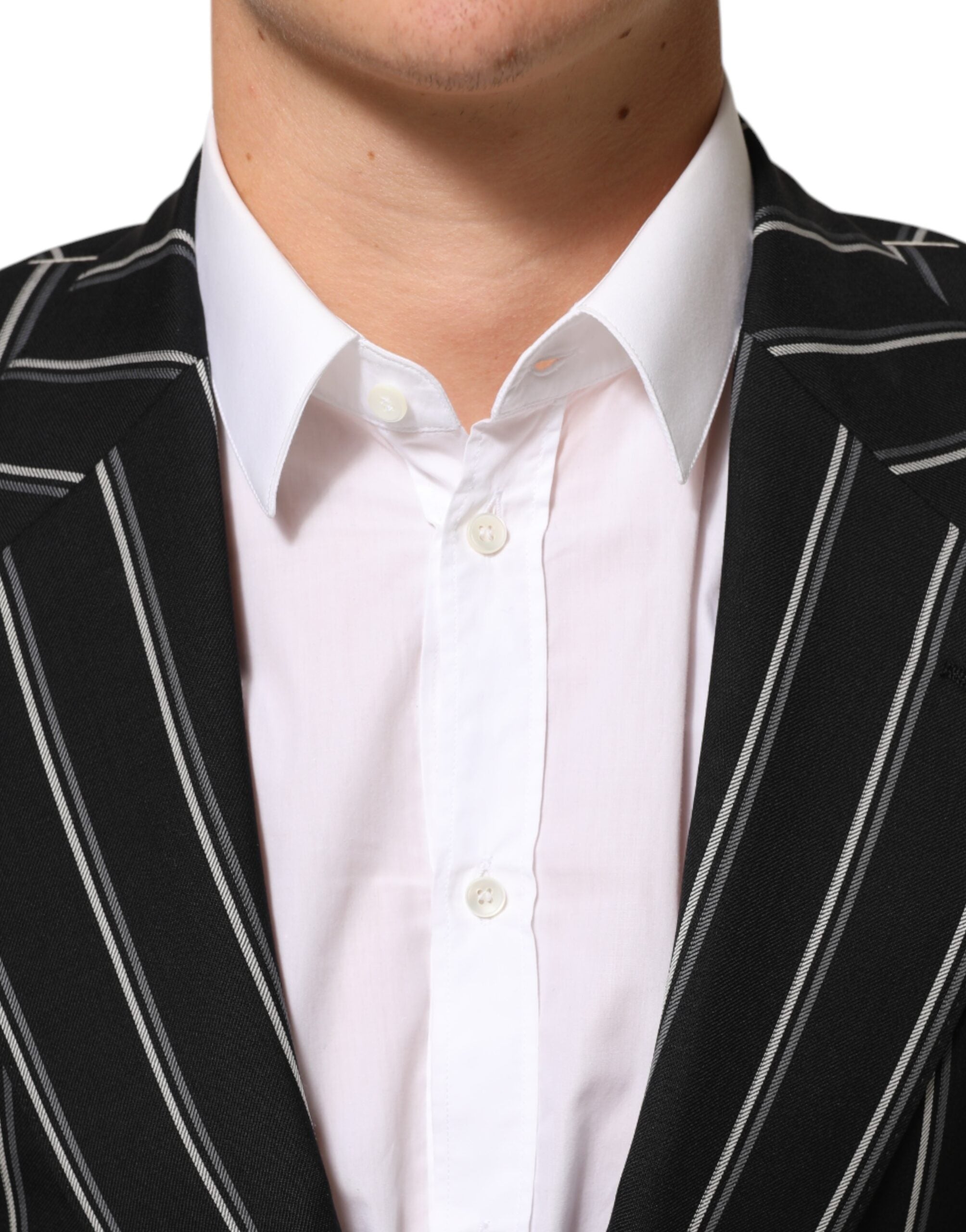 Dolce & Gabbana Schwarz gestreifter SICILIA 1-Knopf Anzug Blazer-5