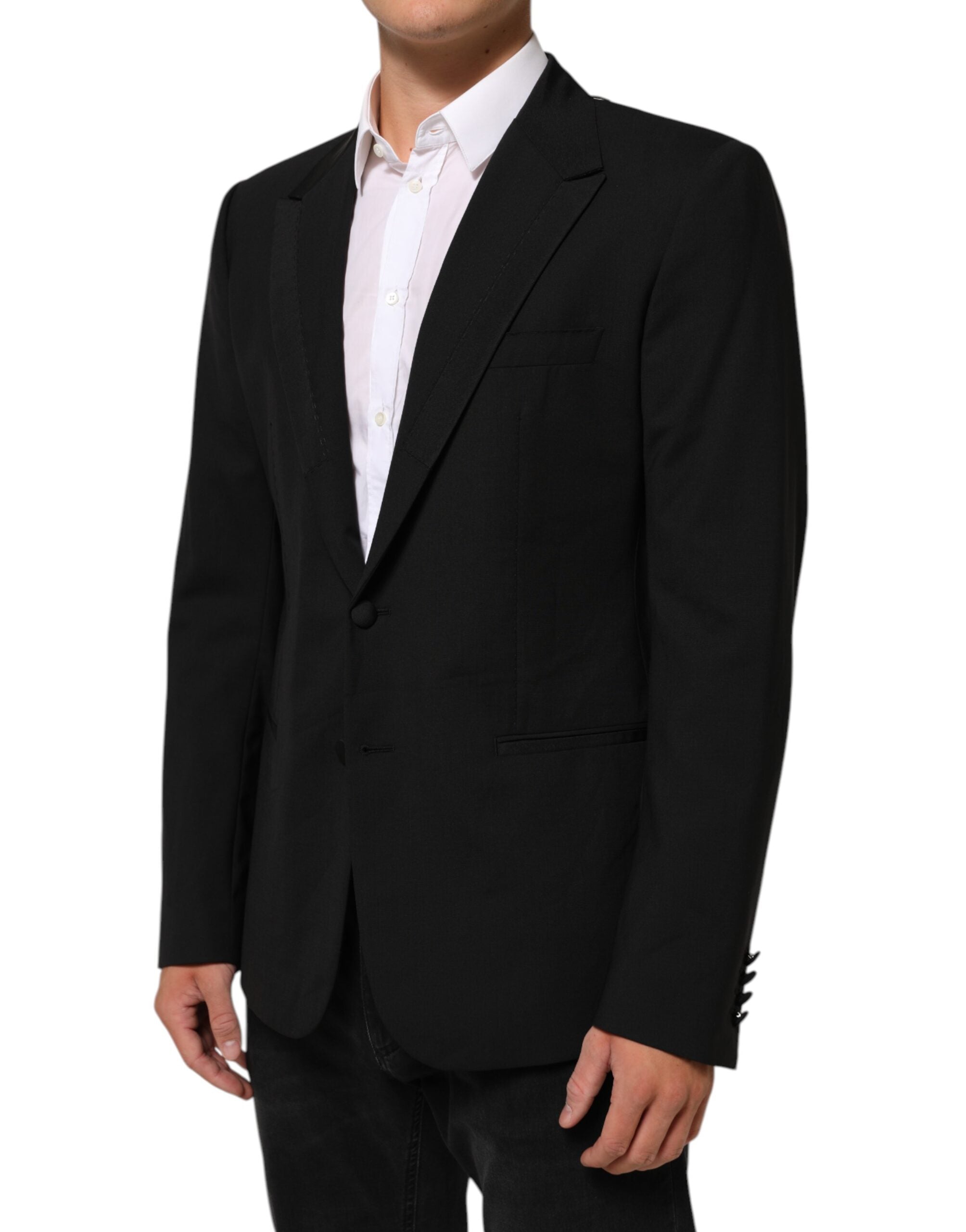 Dolce & Gabbana Black Wool 2 Button Suit Men's Jacket Blazer-3