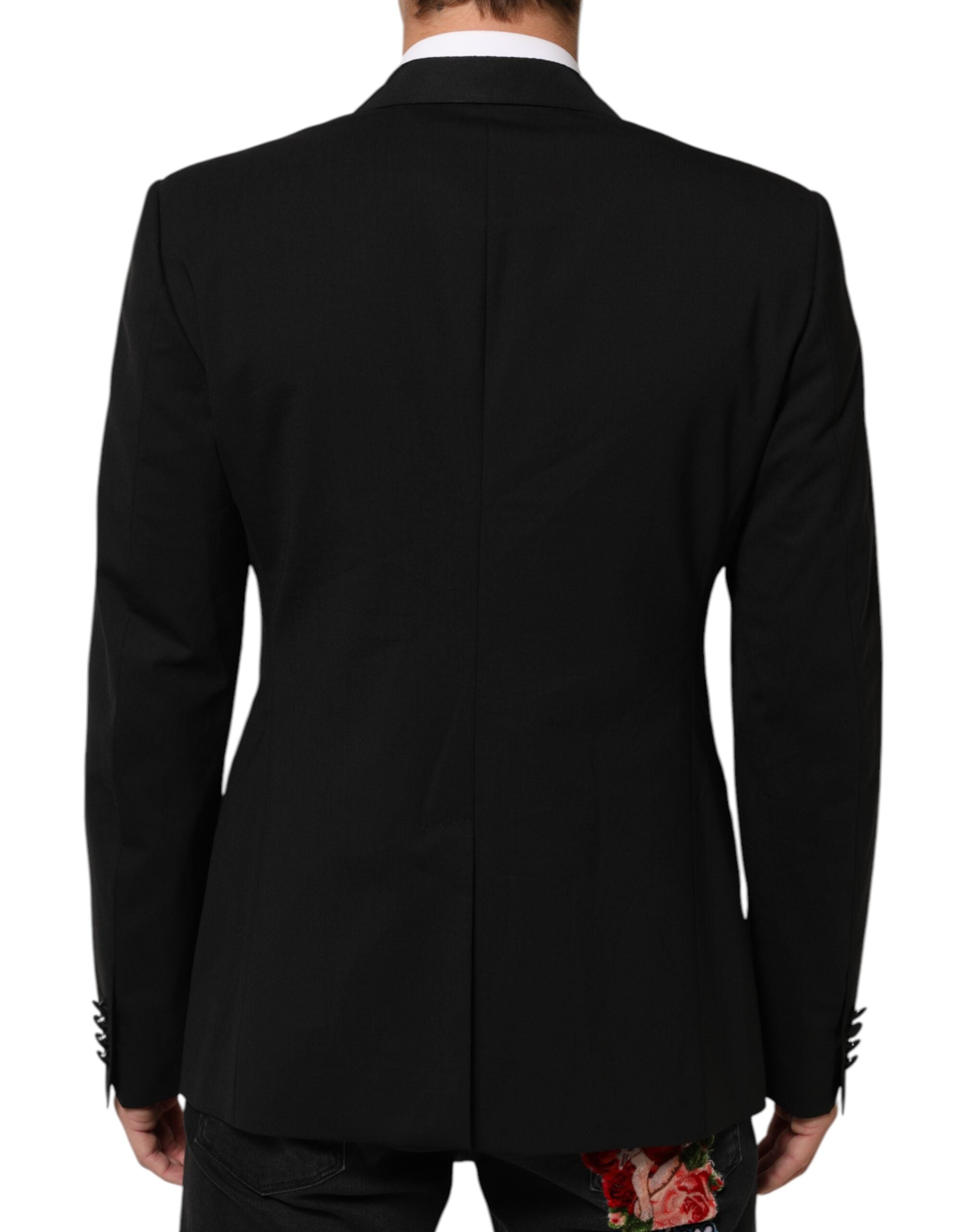 Dolce & Gabbana Black Wool 2 Button Suit Men's Jacket Blazer-4
