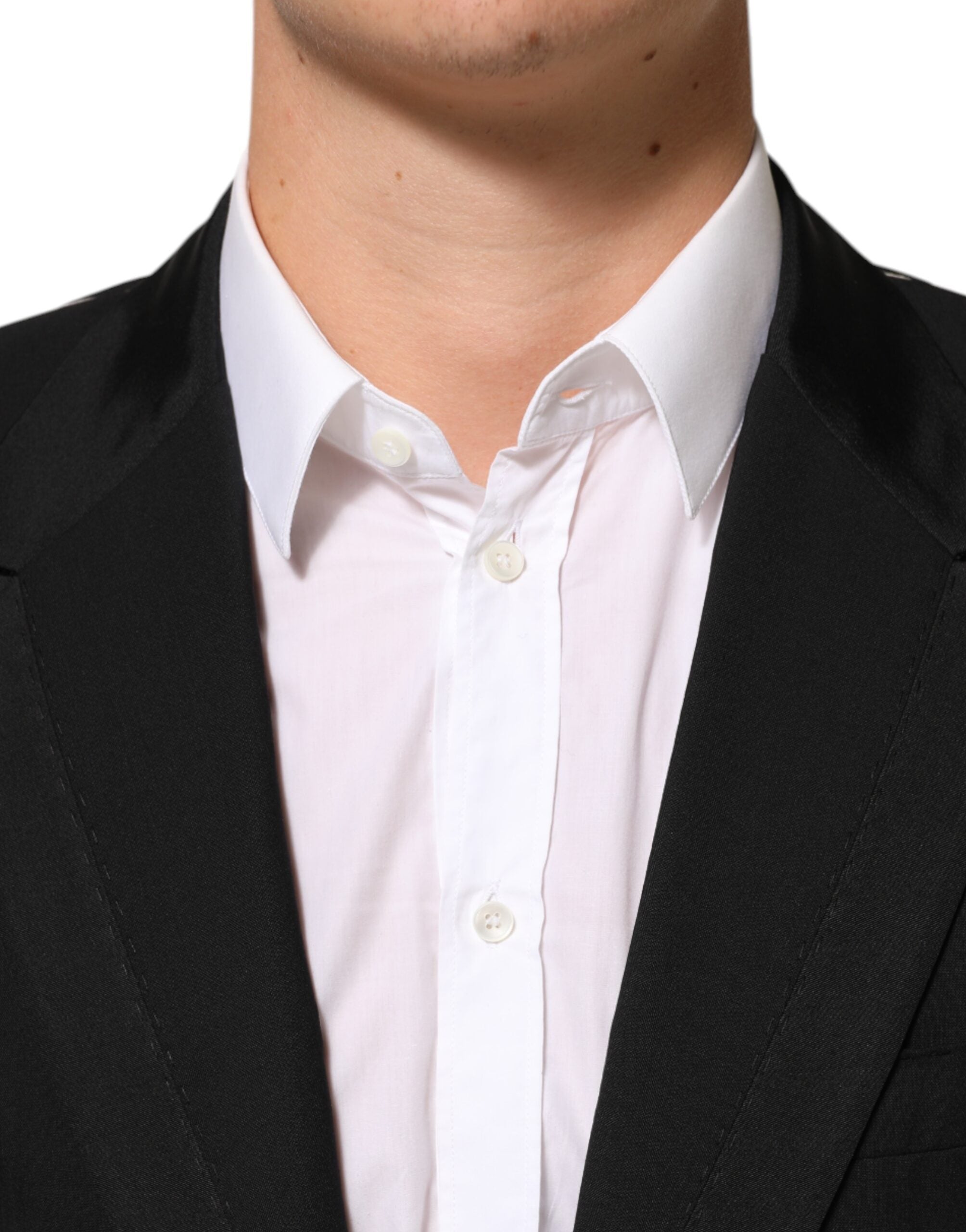 Dolce & Gabbana Black Wool 2 Button Suit Men's Jacket Blazer-5